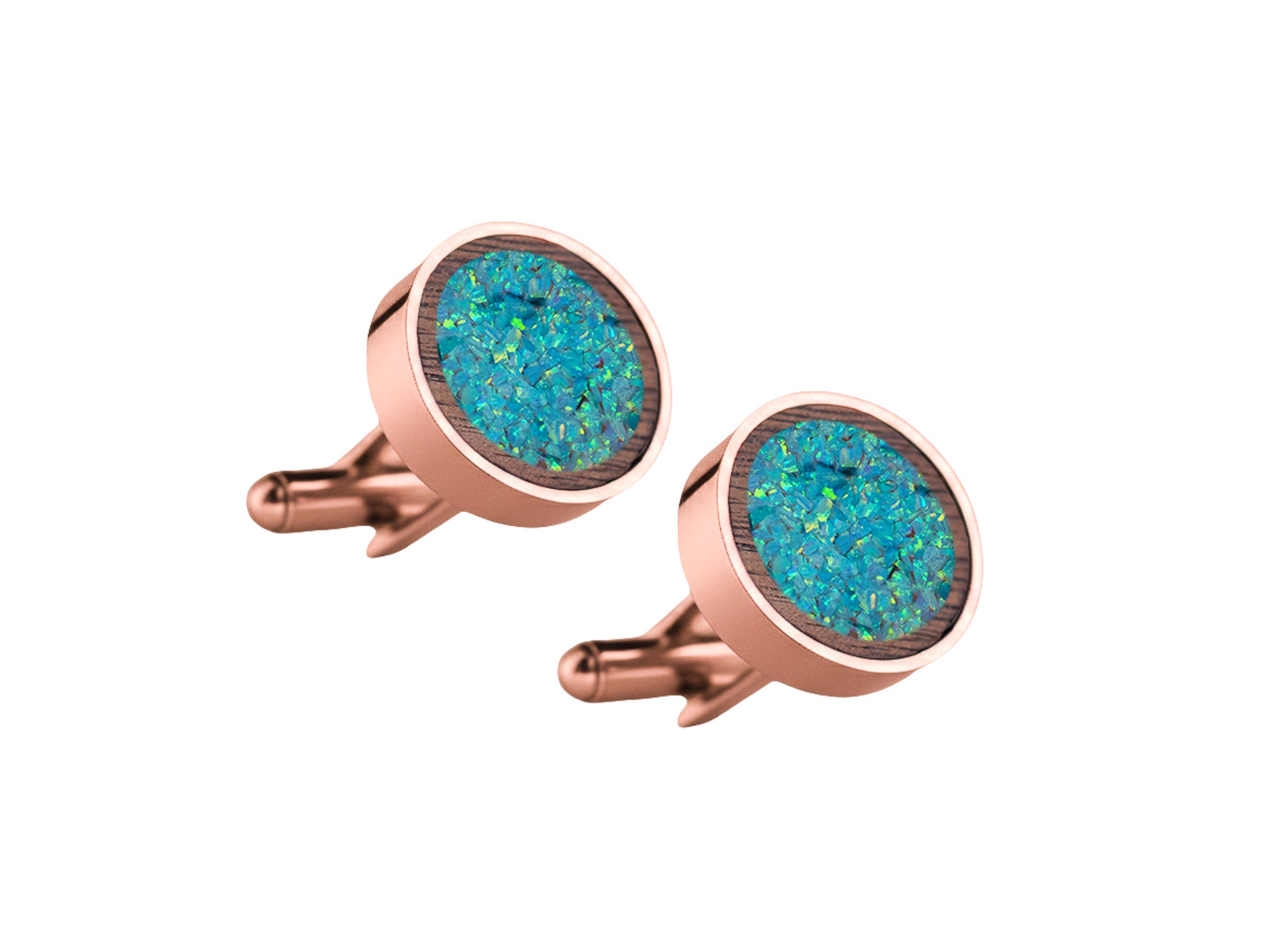 Circle Cufflinks Walnut