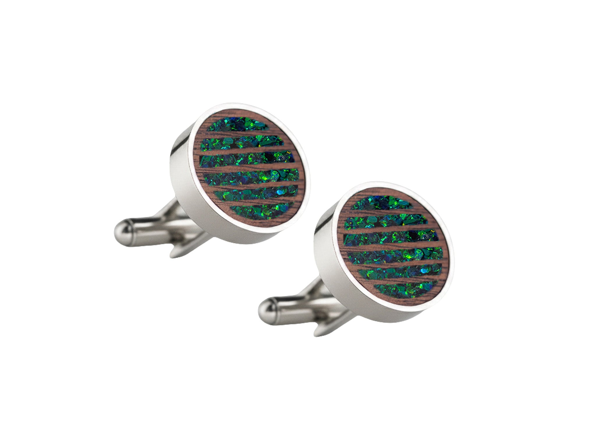 Lines Cufflinks Walnut