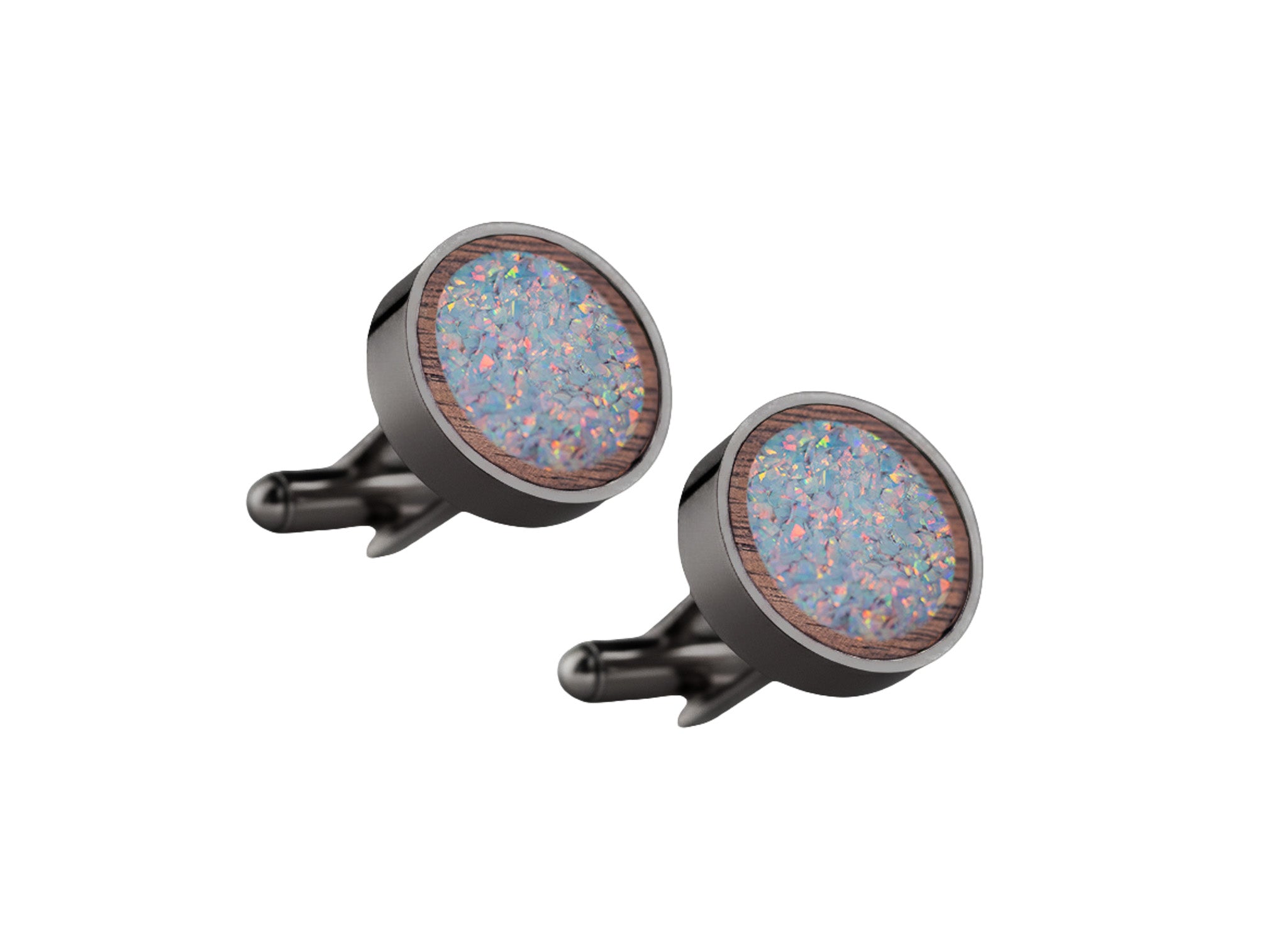 Circle Cufflinks Walnut