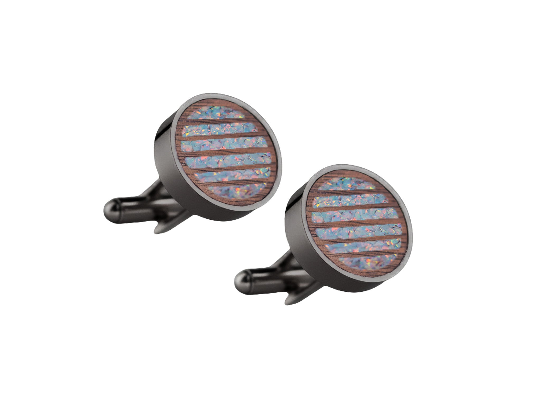 Lines Cufflinks Walnut