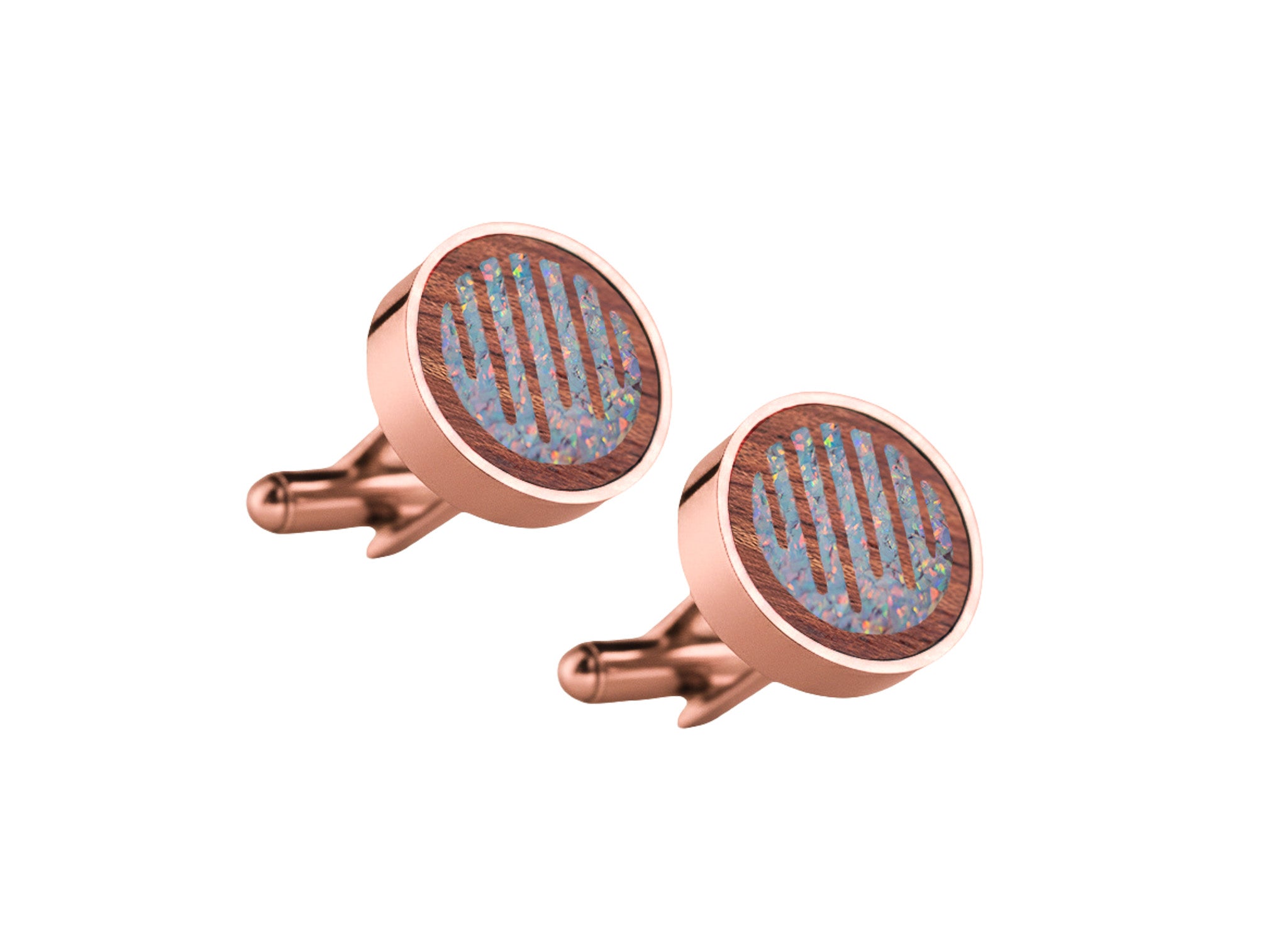 Raindrops Cufflinks Rosewood