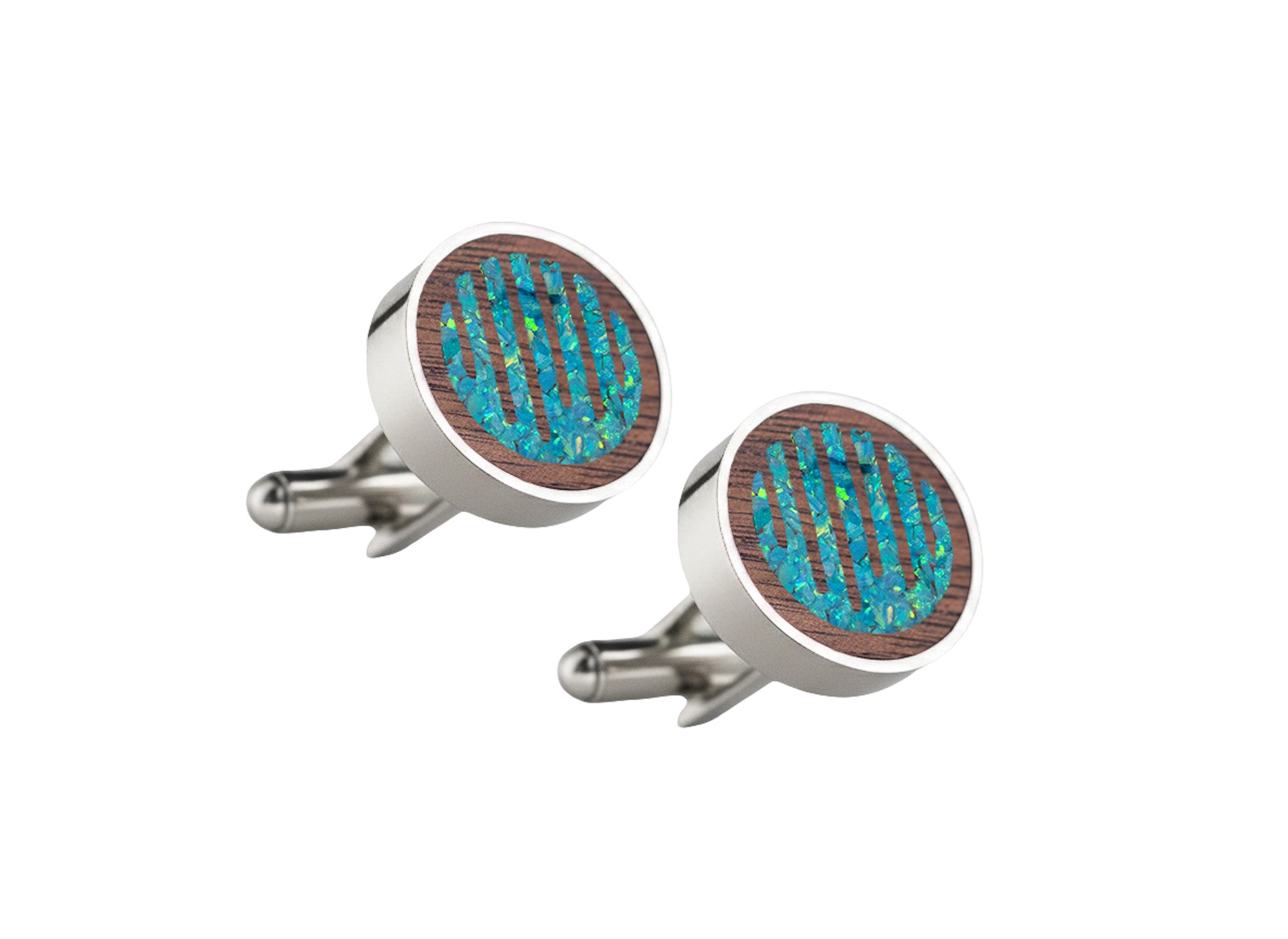 Raindrop Cufflinks Walnut
