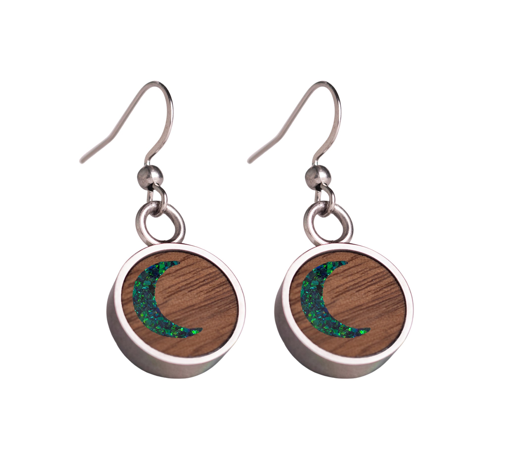 Moon Earrings Walnut