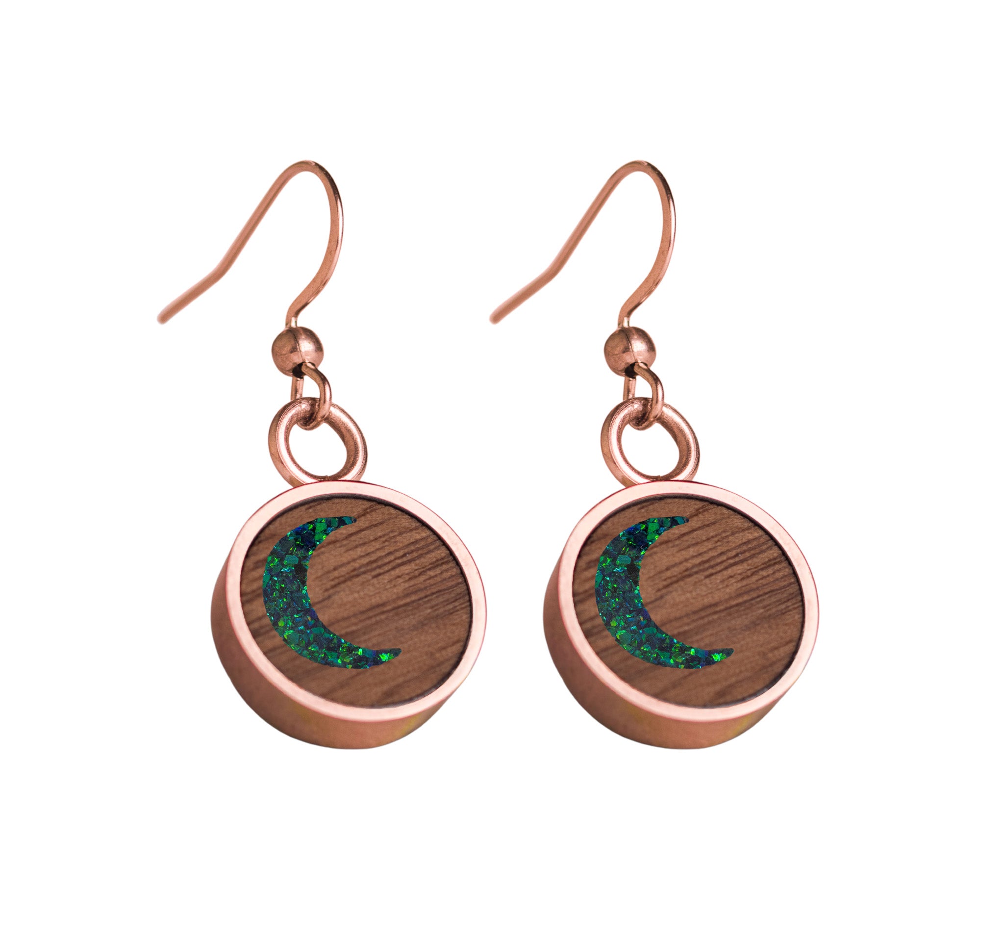 Moon Earrings Walnut
