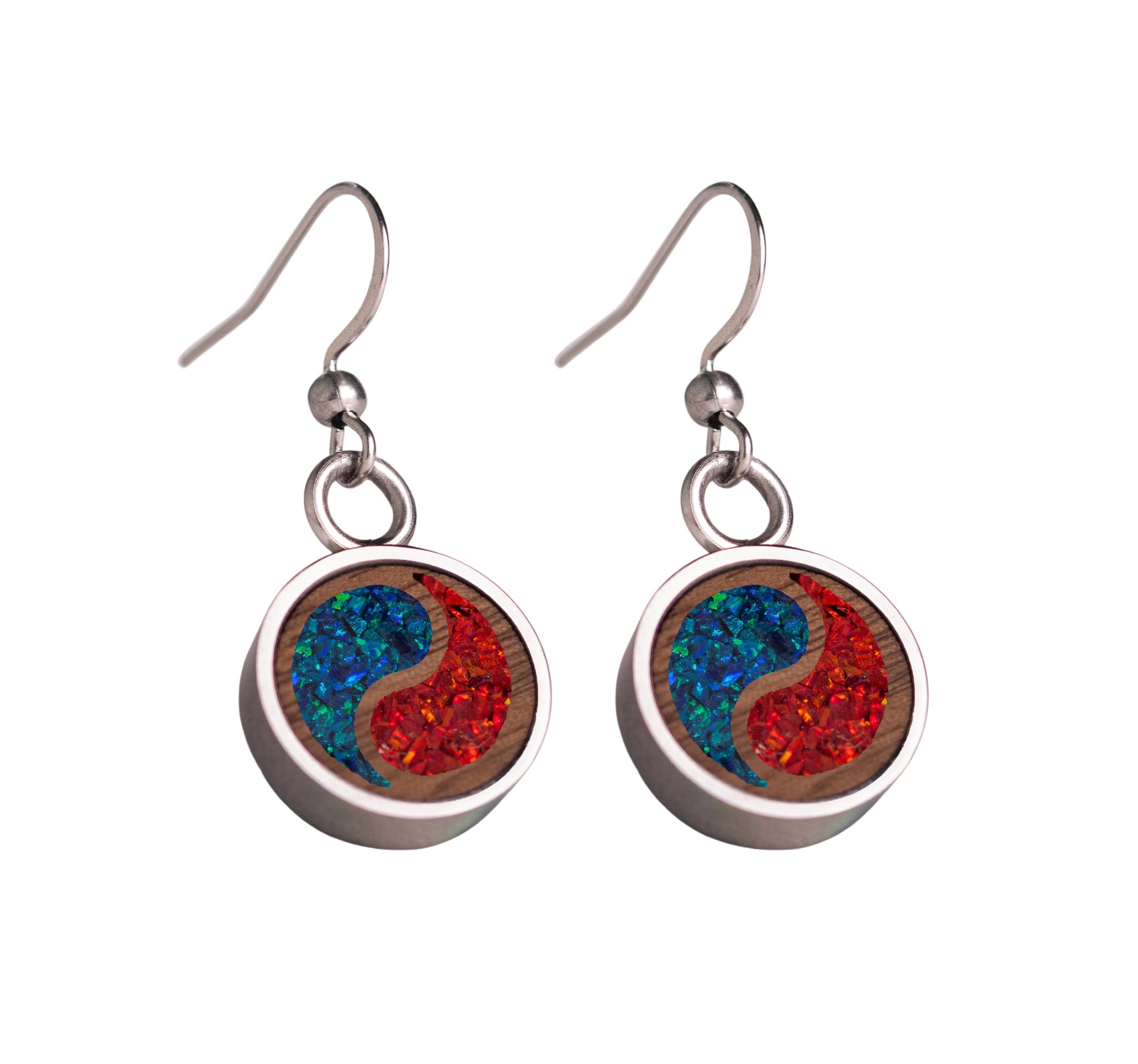 Yin Yang Earrings Walnut