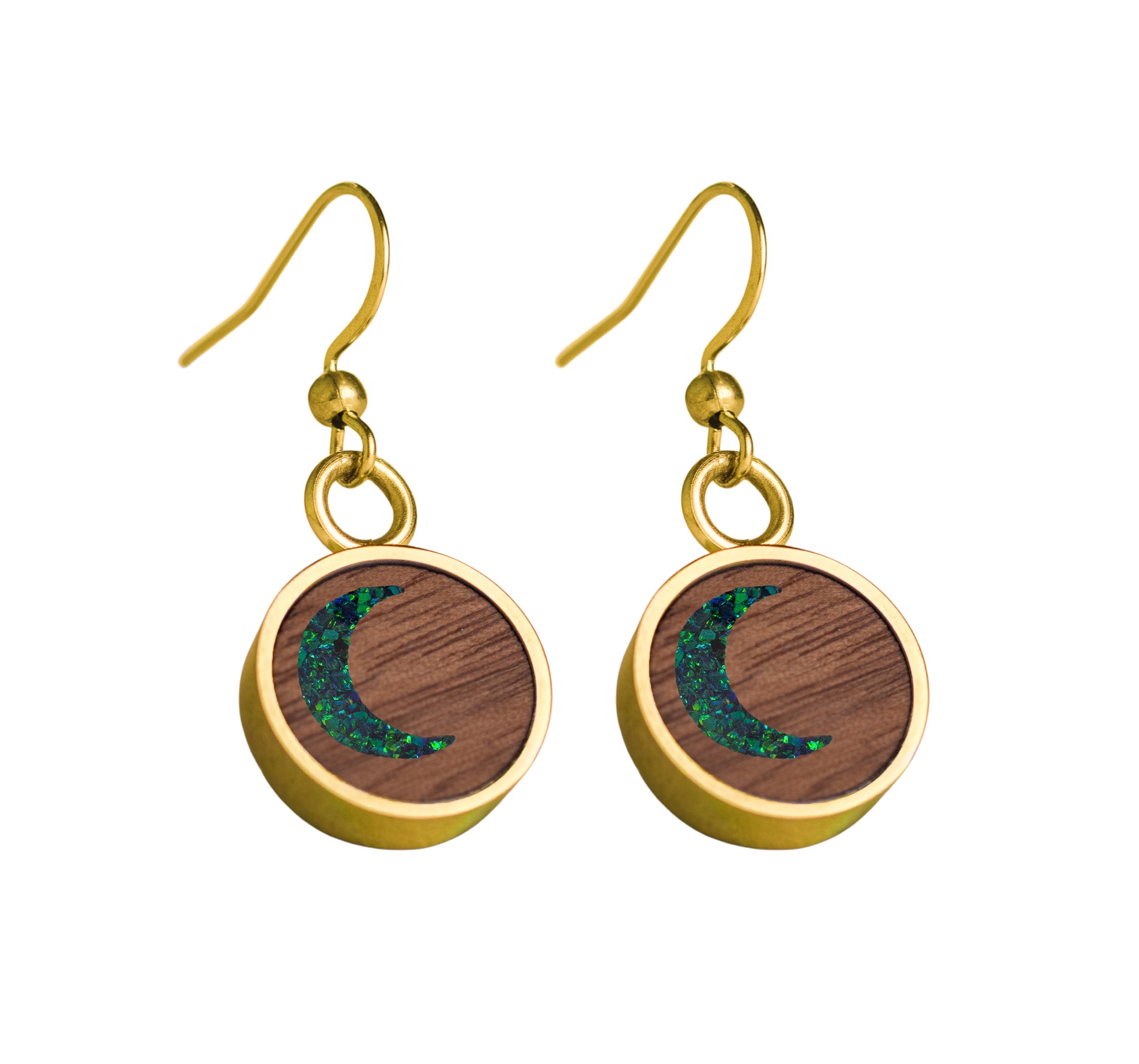 Moon Earrings Walnut
