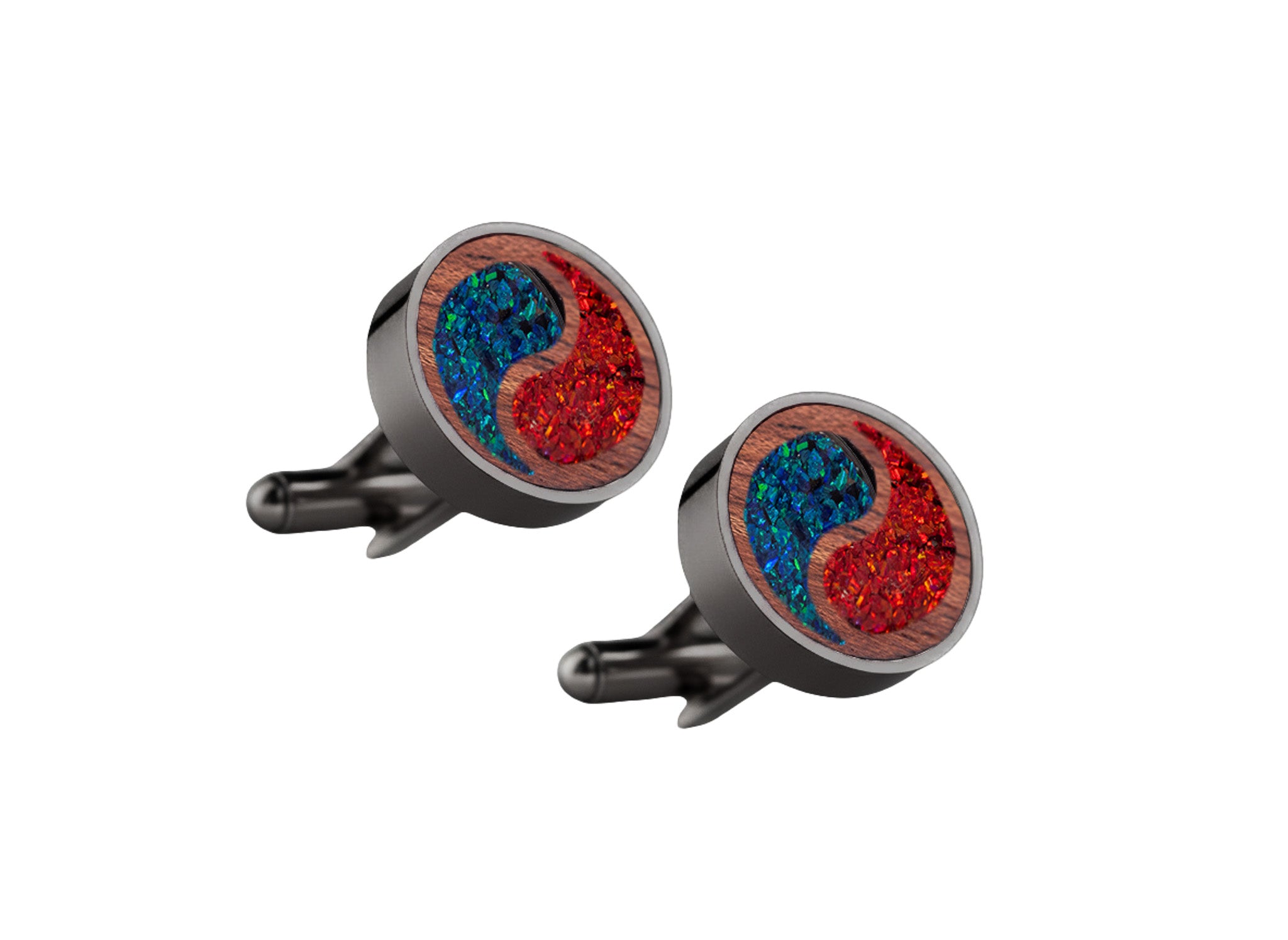 Yin Yang Cufflinks Bubinga