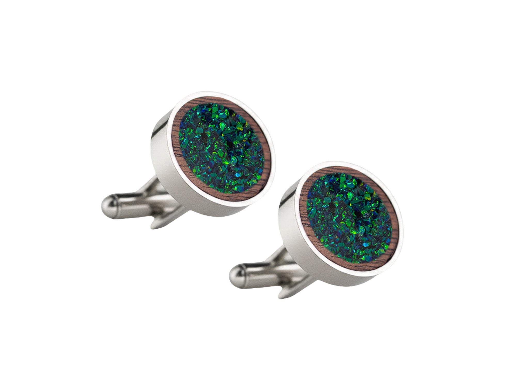 Circle Cufflinks Walnut