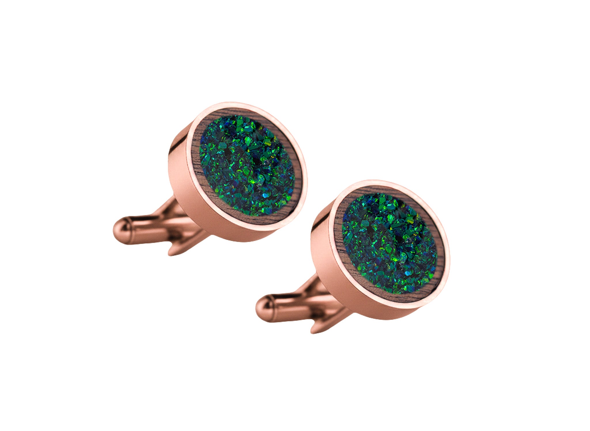 Circle Cufflinks Walnut