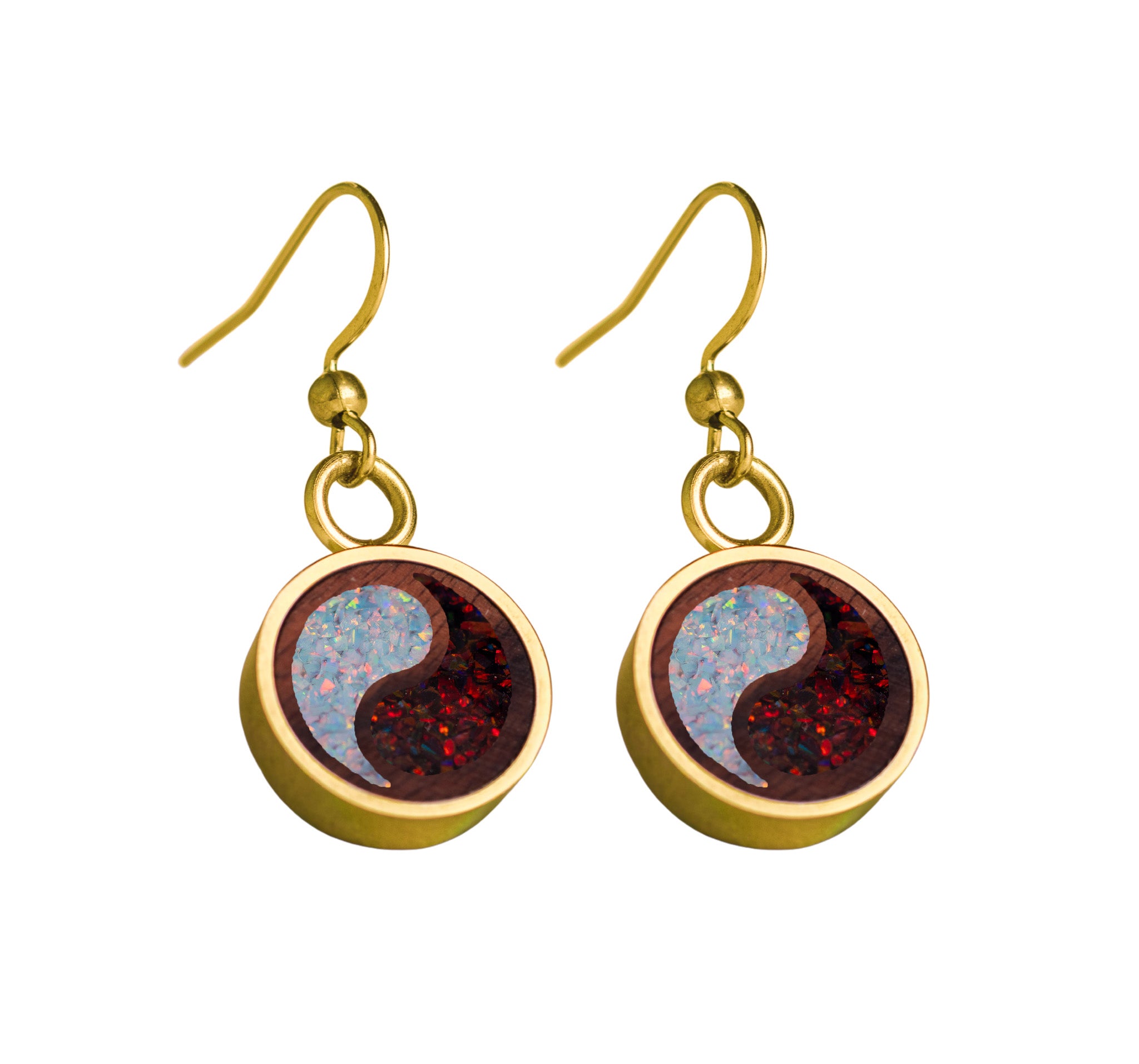 Yin Yang Earrings Rosewood