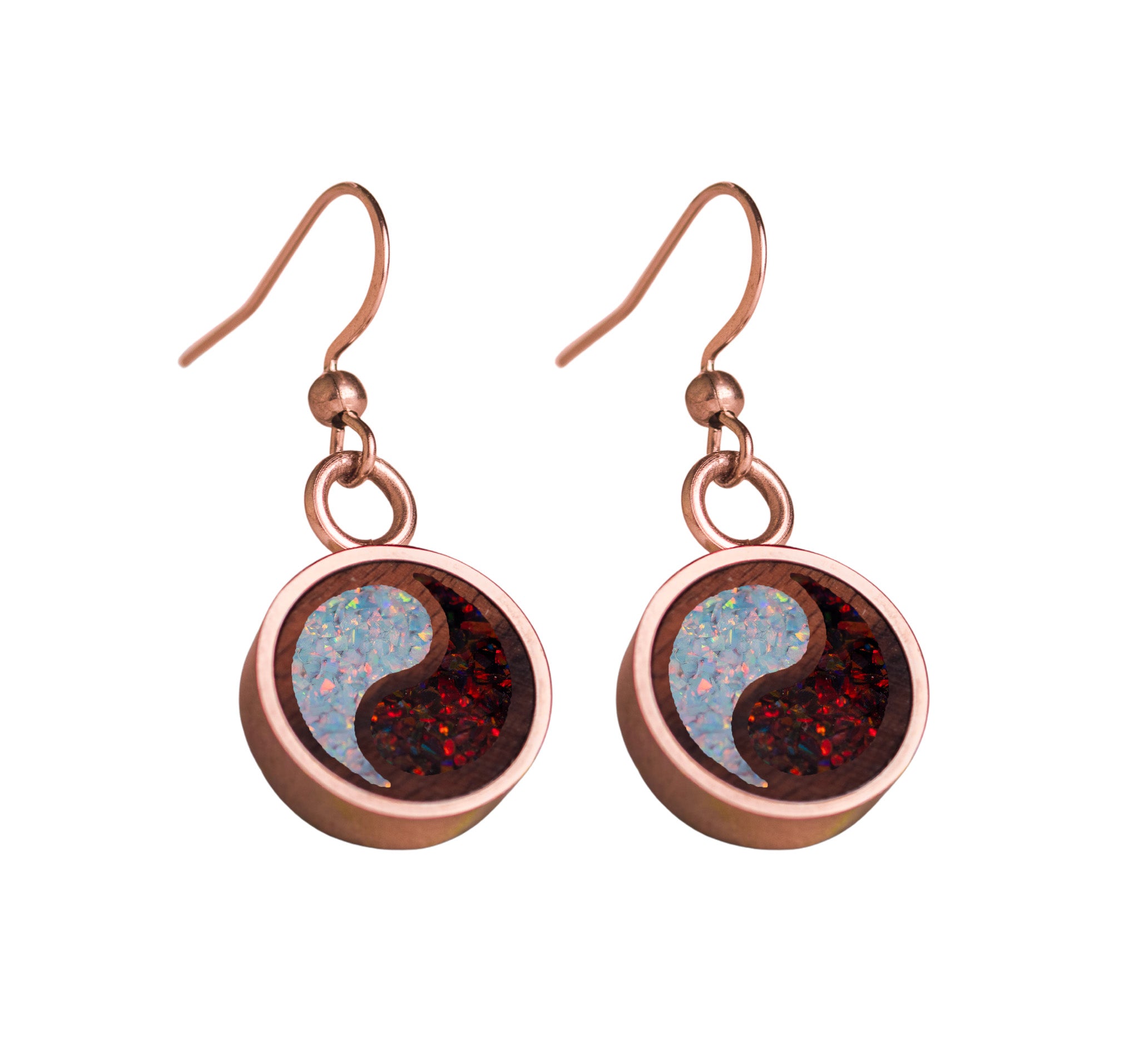 Yin Yang Earrings Rosewood