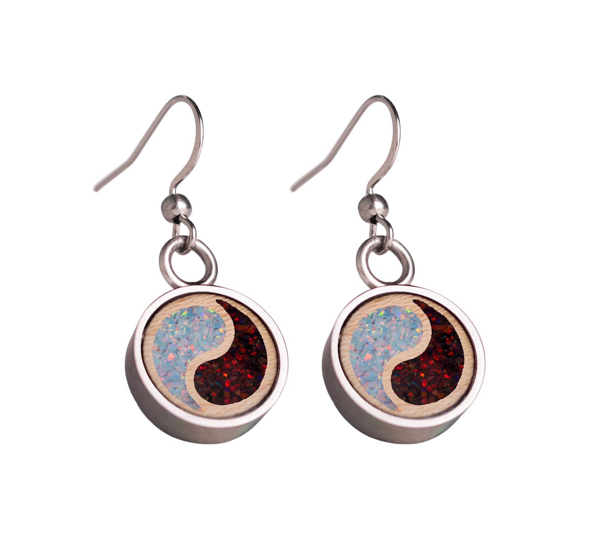 Yin Yang Earrings Maple