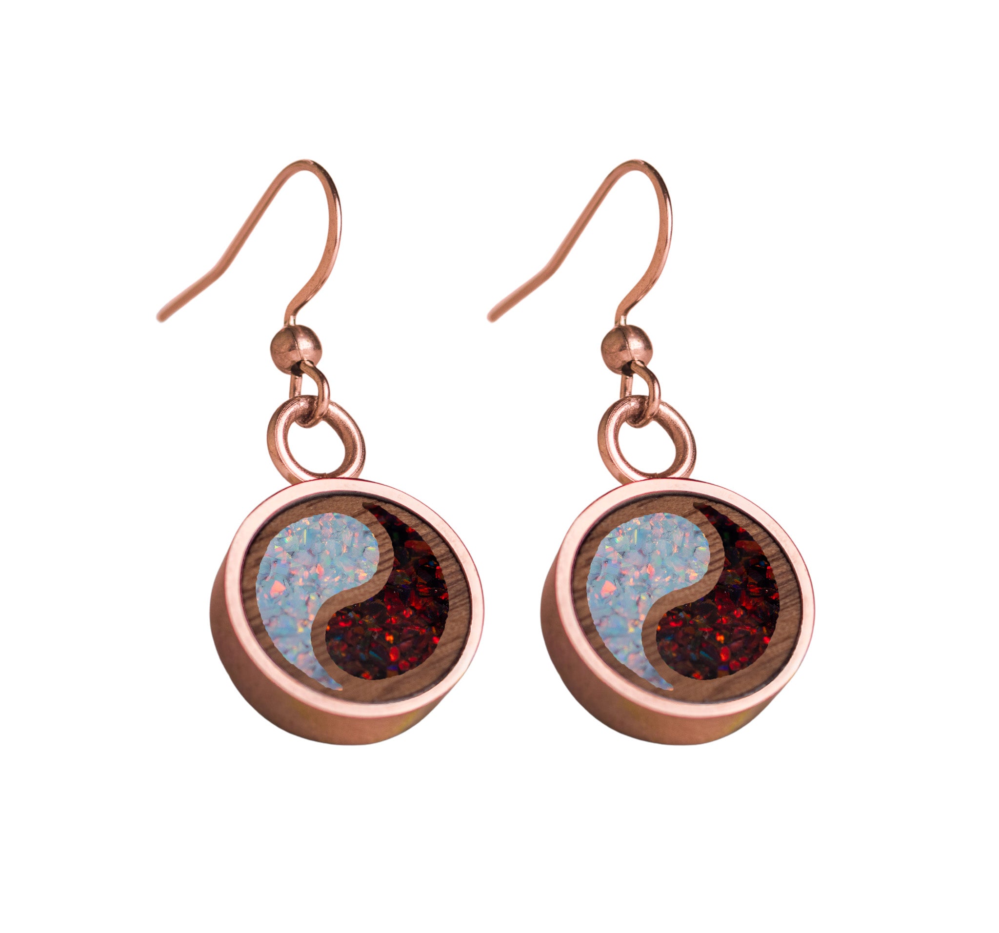 Yin Yang Earrings Walnut