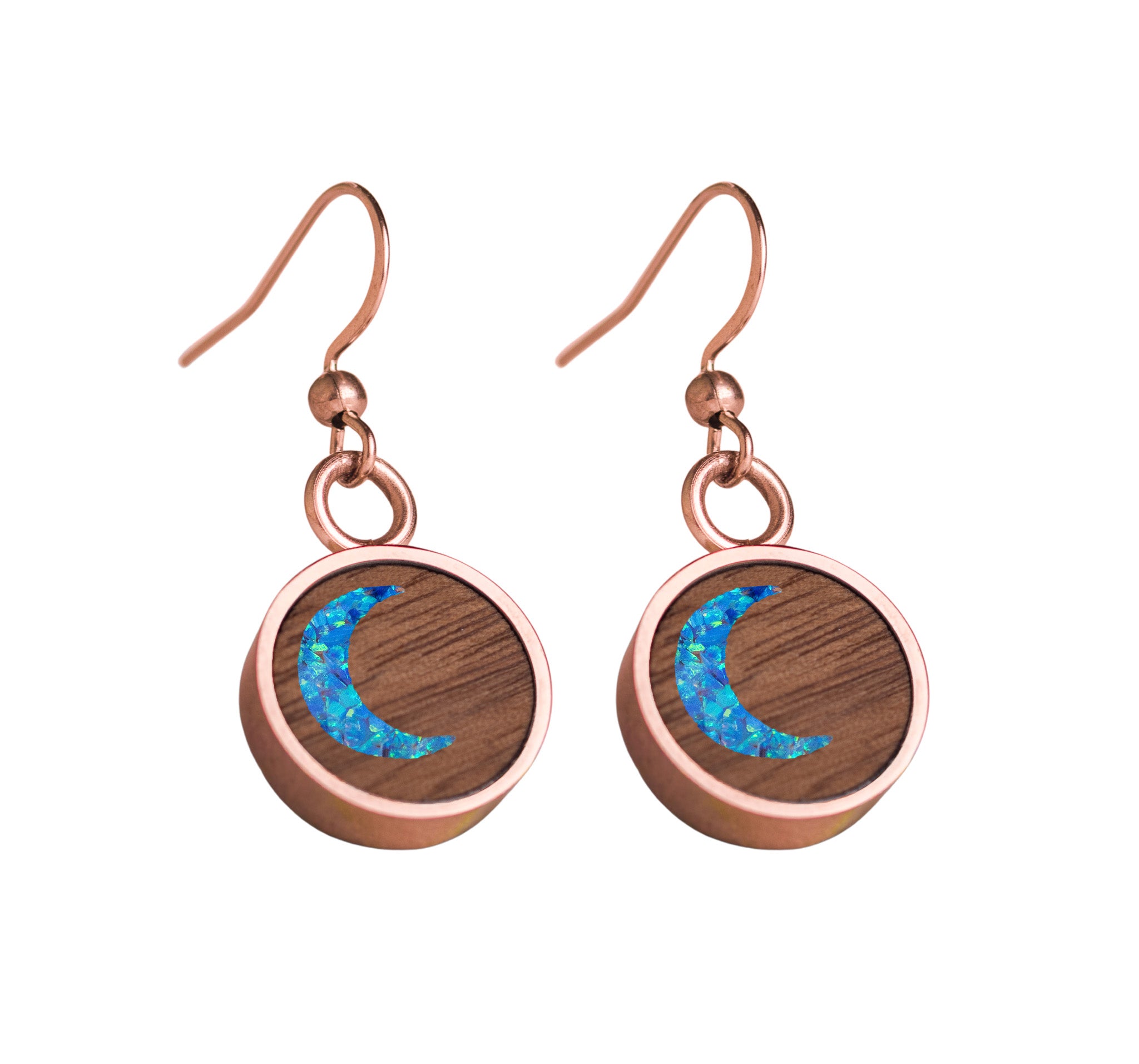Moon Earrings Walnut