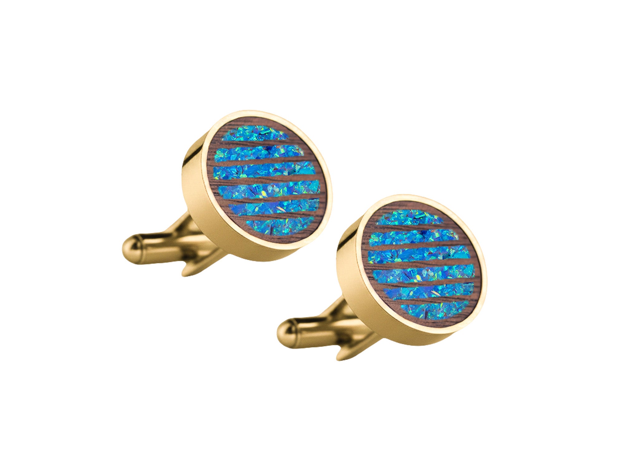 Lines Cufflinks Walnut