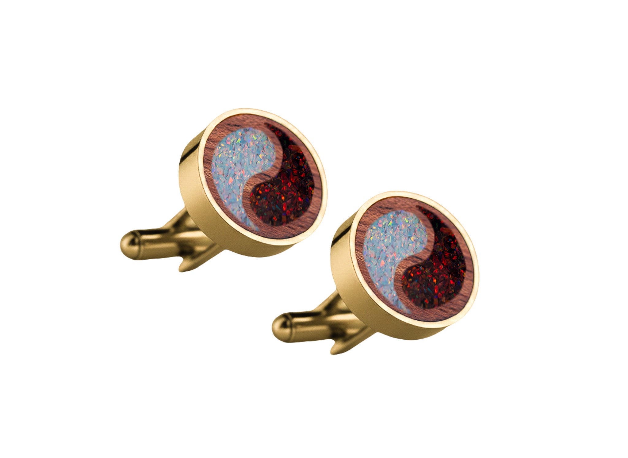 Yin Yang Cufflinks Bubinga