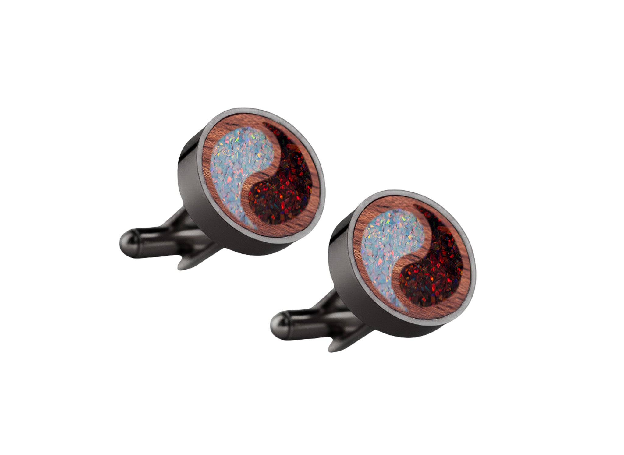 Yin Yang Cufflinks Maple