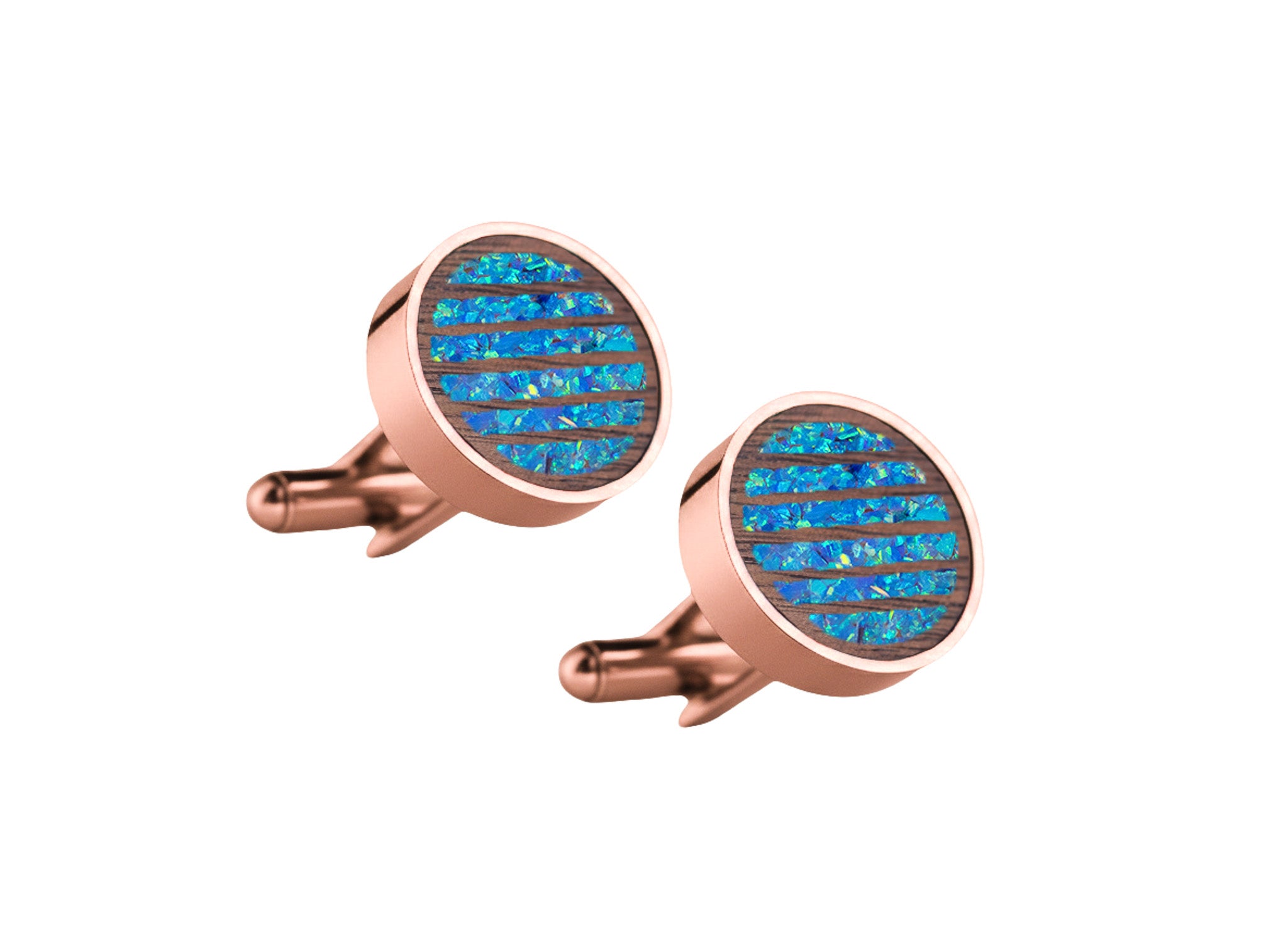 Lines Cufflinks Walnut