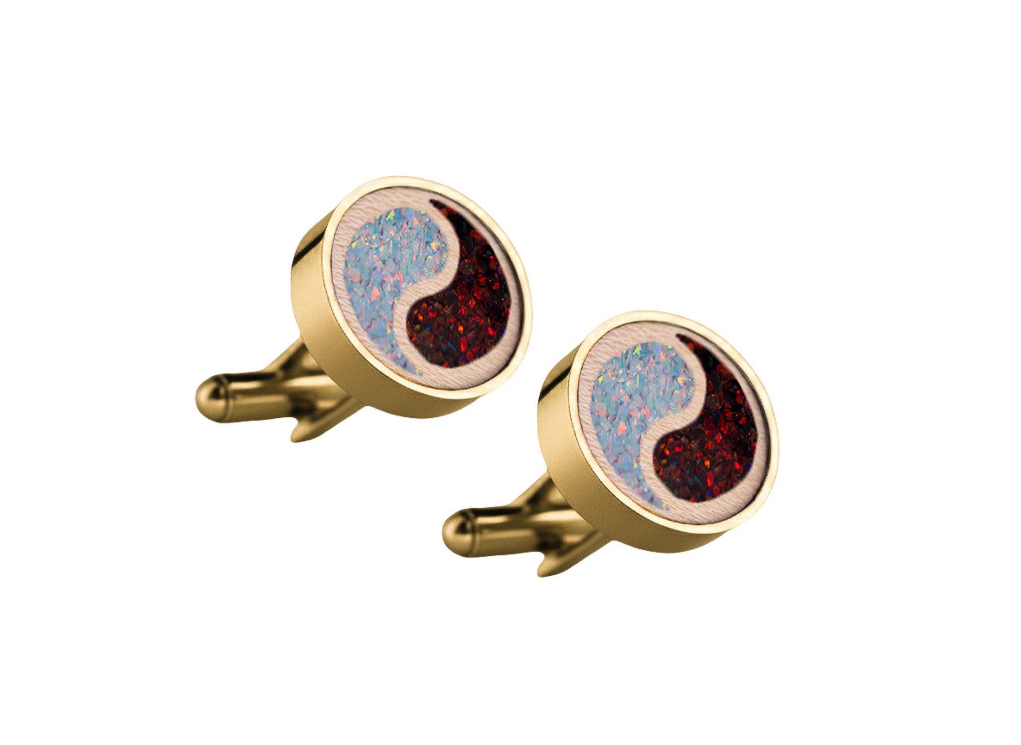 Yin Yang Cufflinks Maple