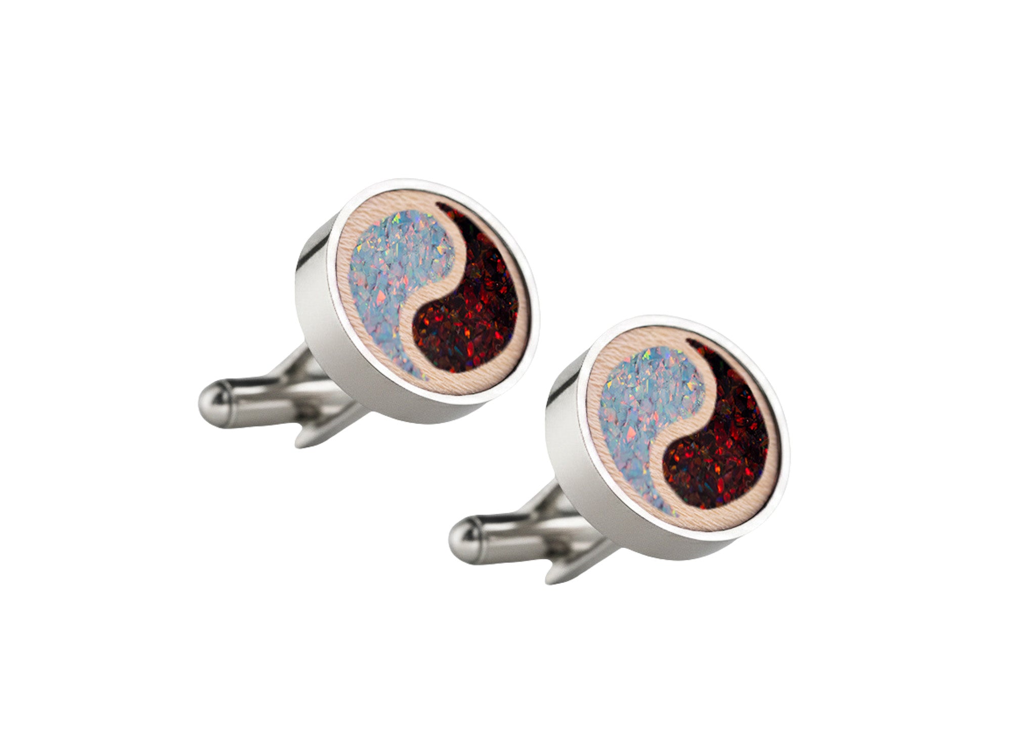 Yin Yang Cufflinks Maple
