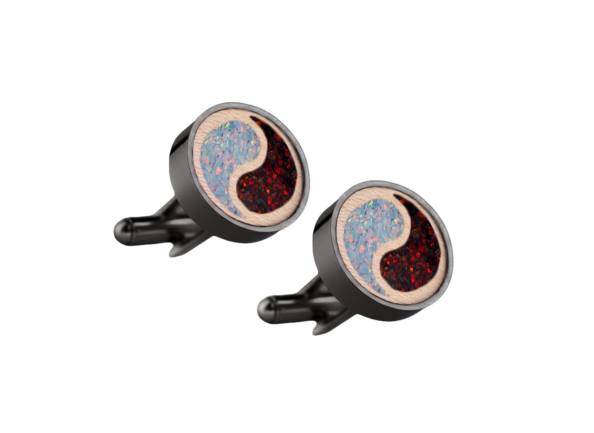 Yin Yang Cufflinks Maple