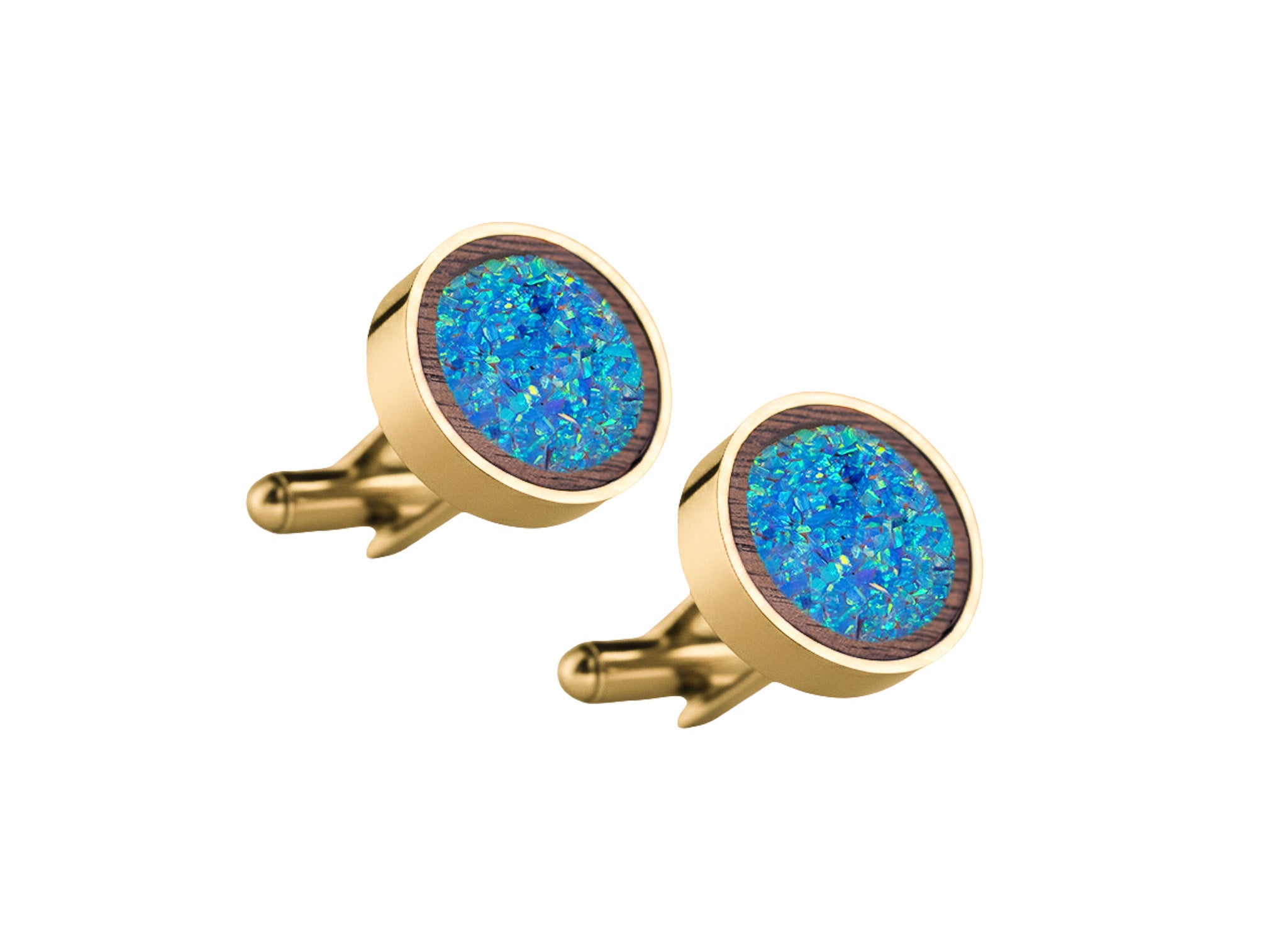 Circle Cufflinks Walnut