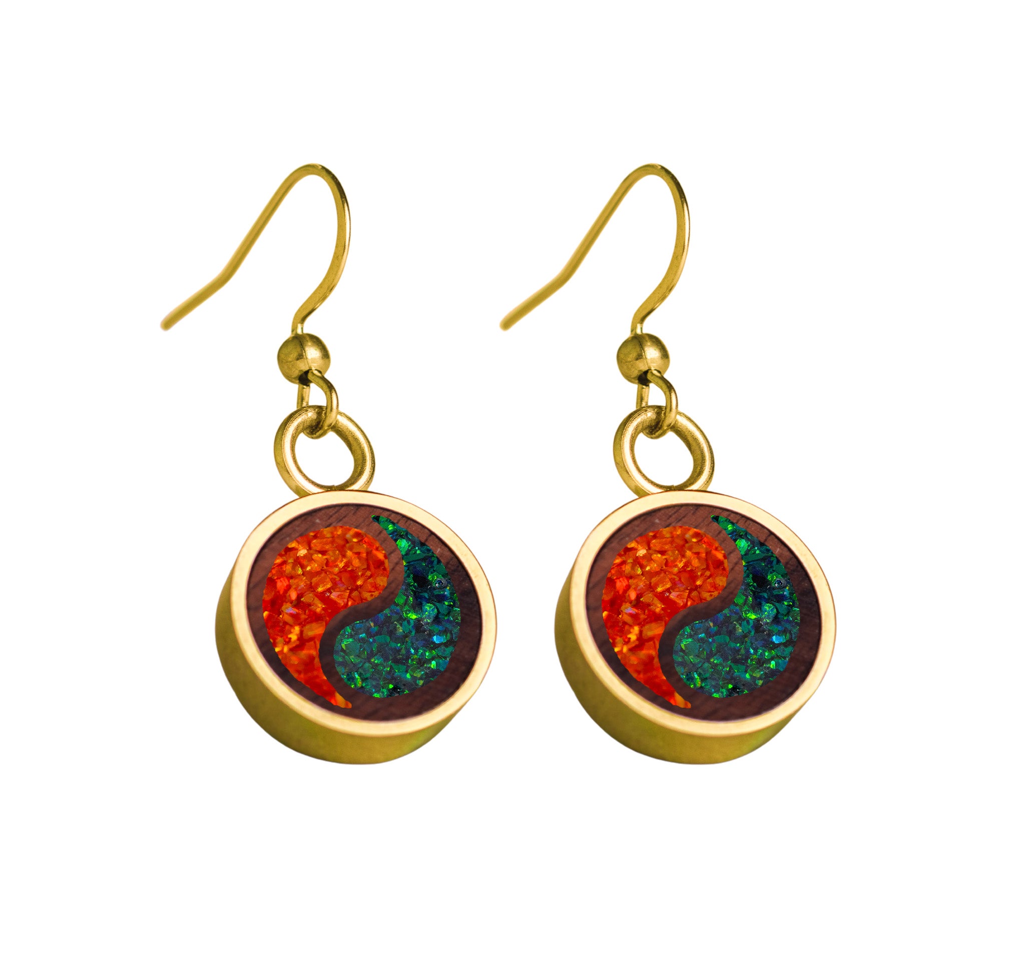 Yin Yang Earrings Rosewood