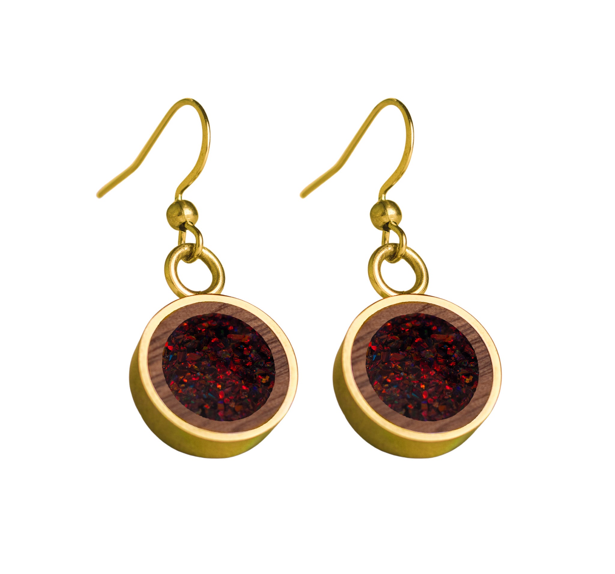 Circle Earrings Walnut