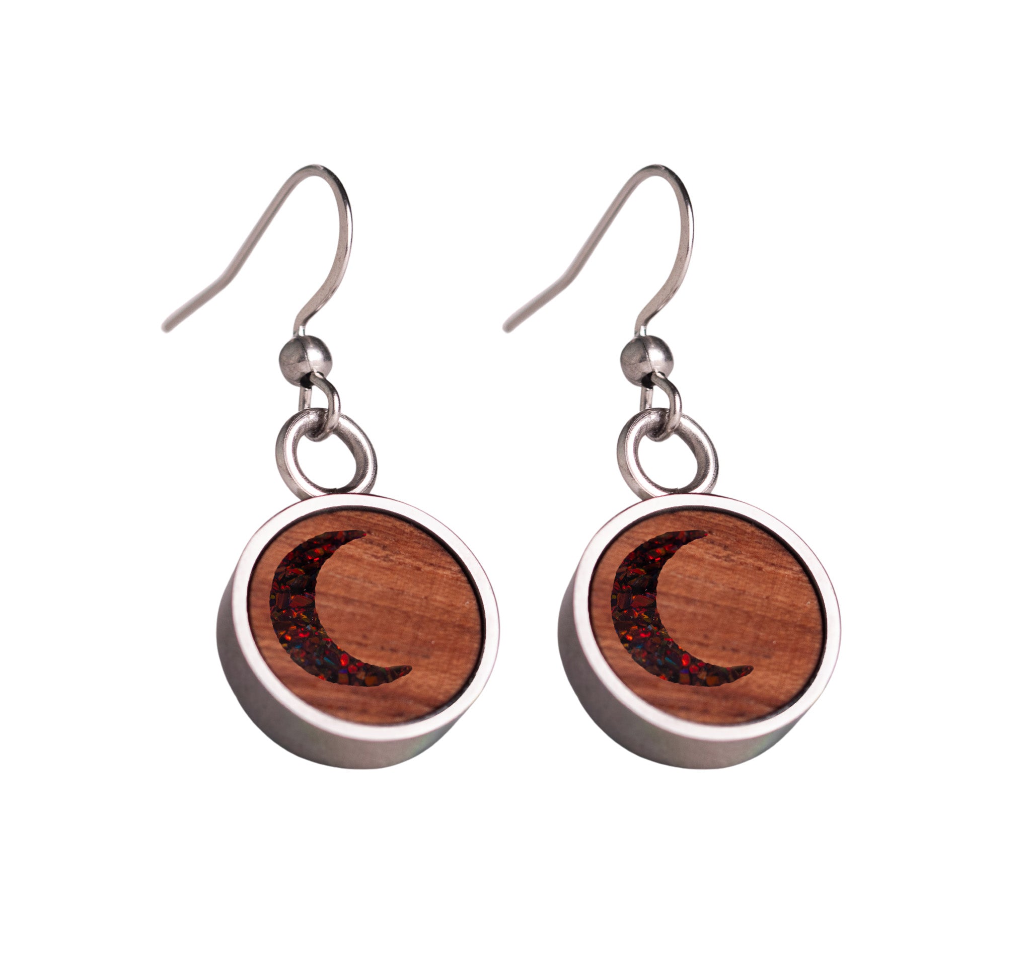 Moon Earrings Bubinga
