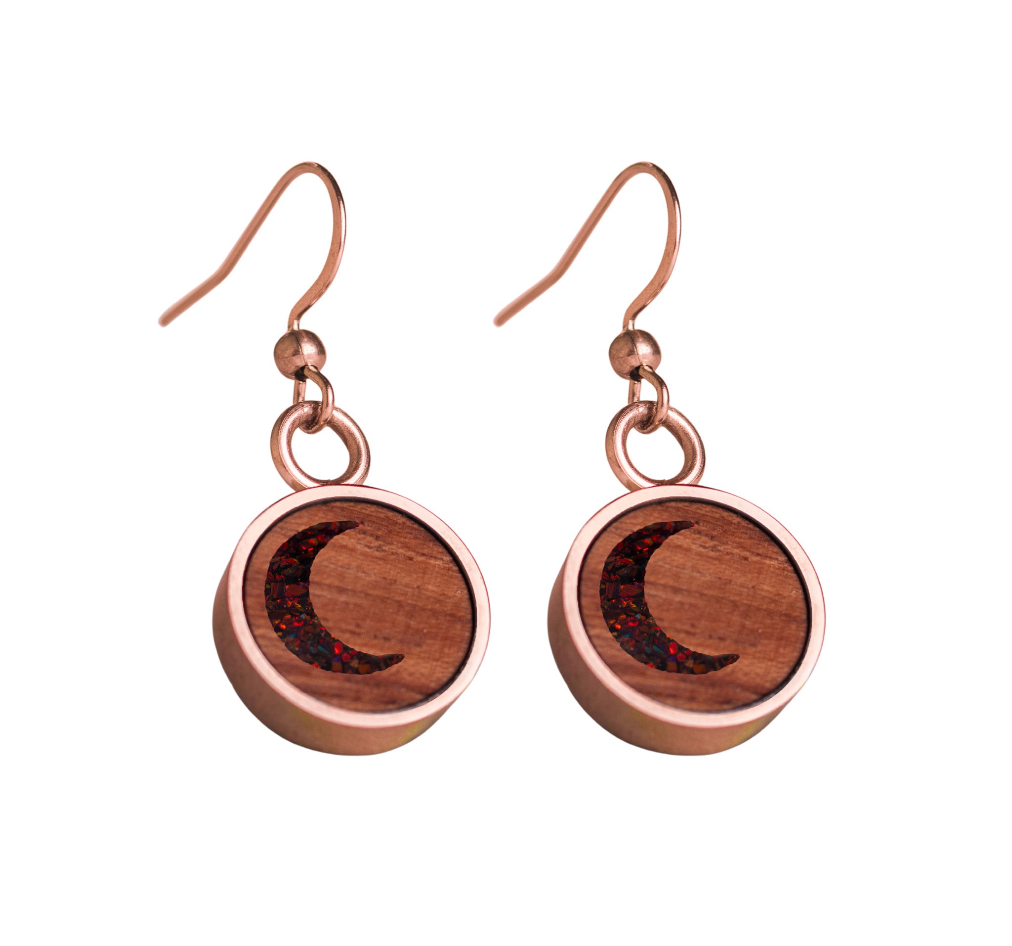 Moon Earrings Bubinga