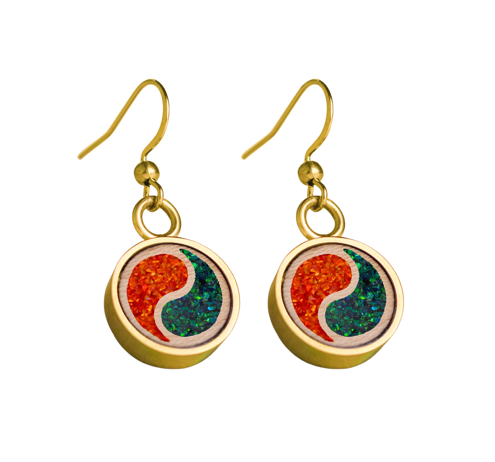 Yin Yang Earrings Maple