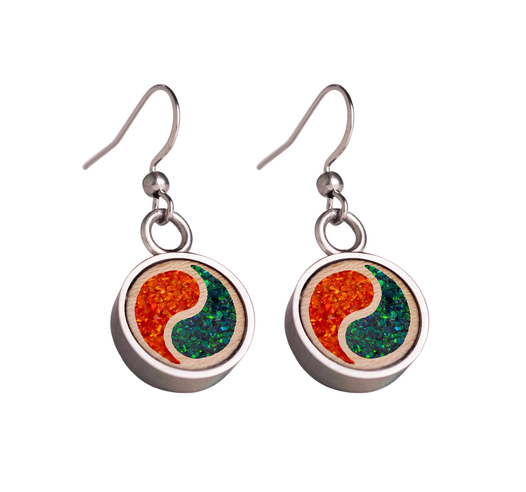 Yin Yang Earrings Maple