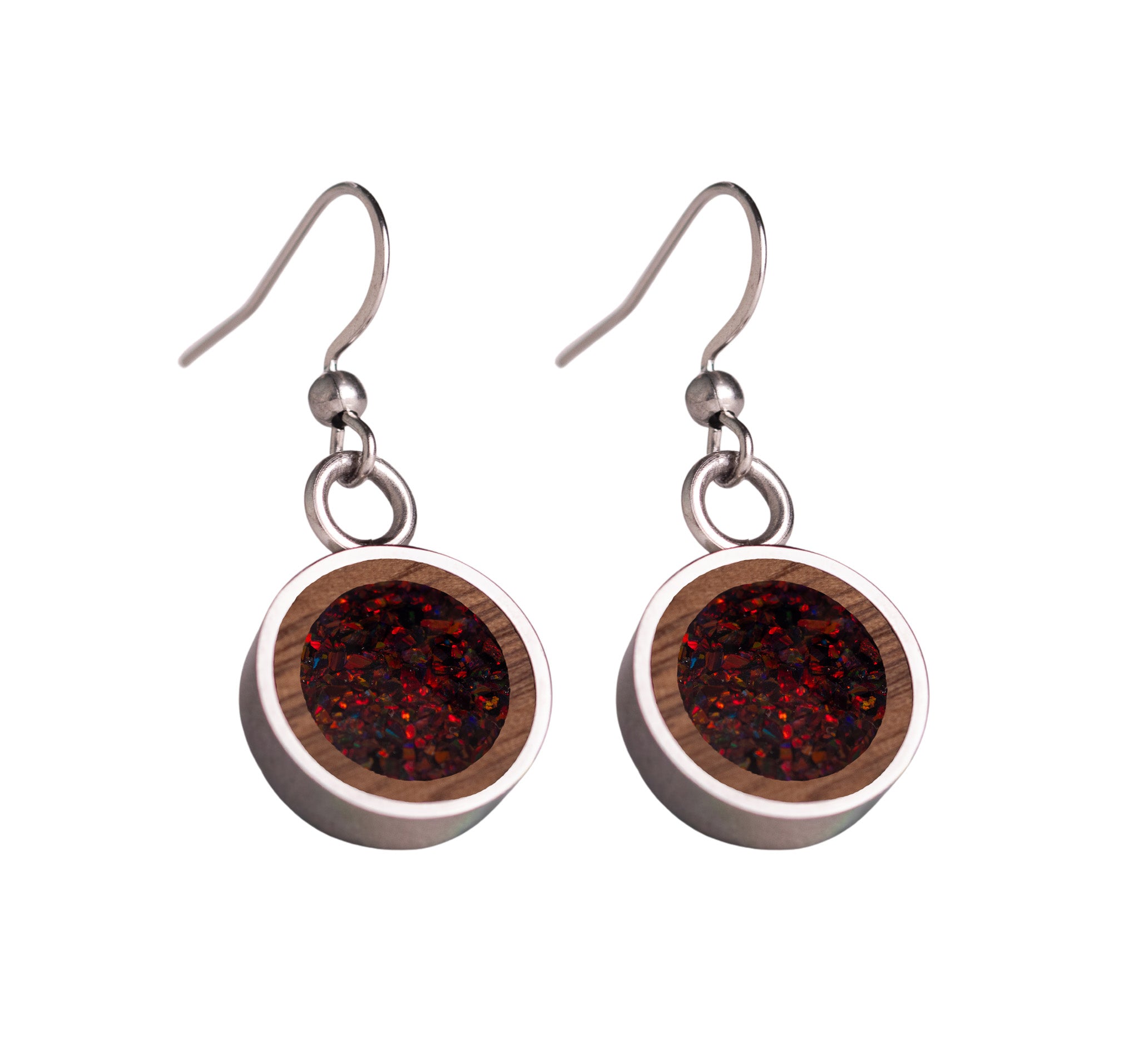 Circle Earrings Walnut