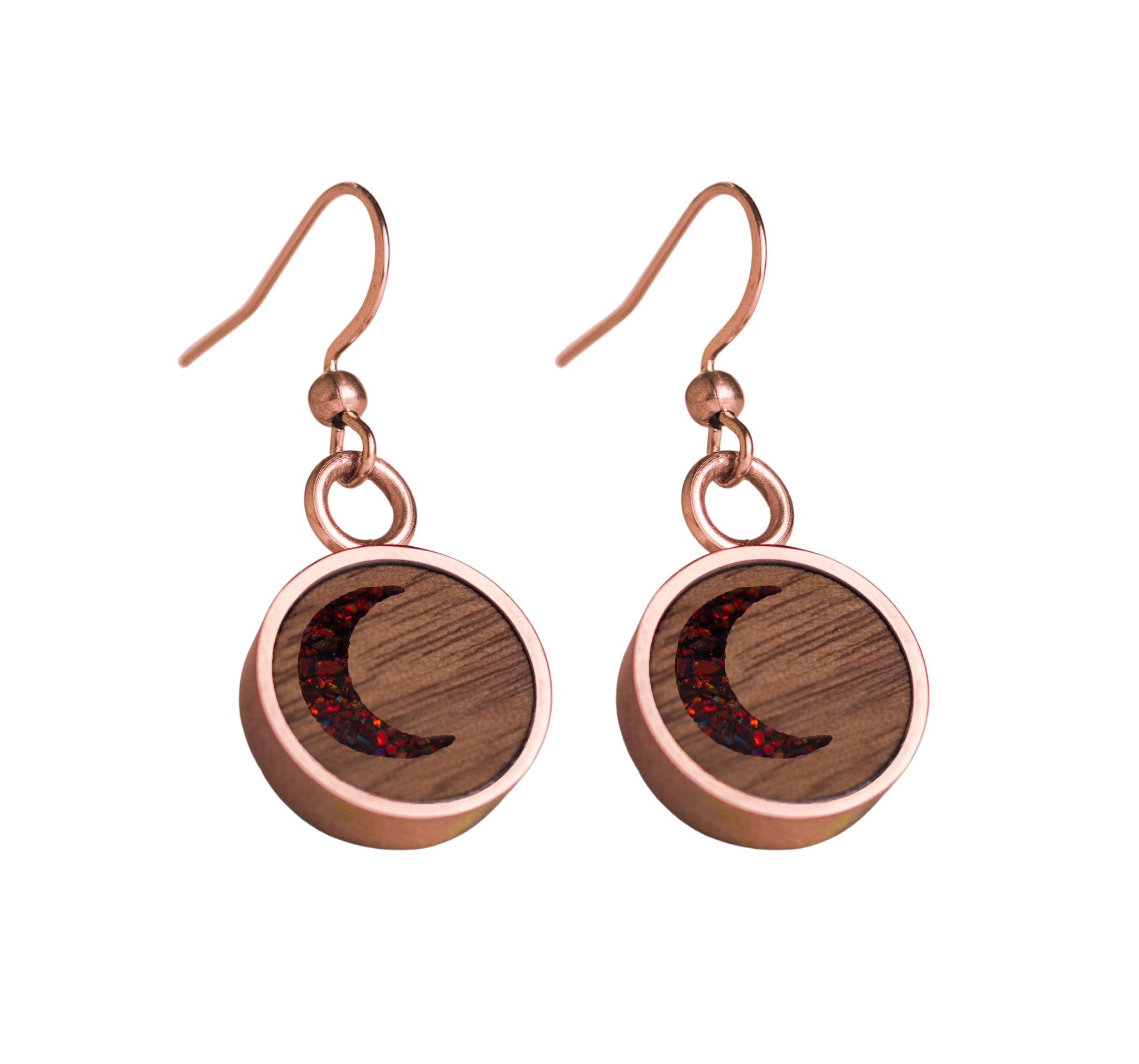 Moon Earrings Walnut