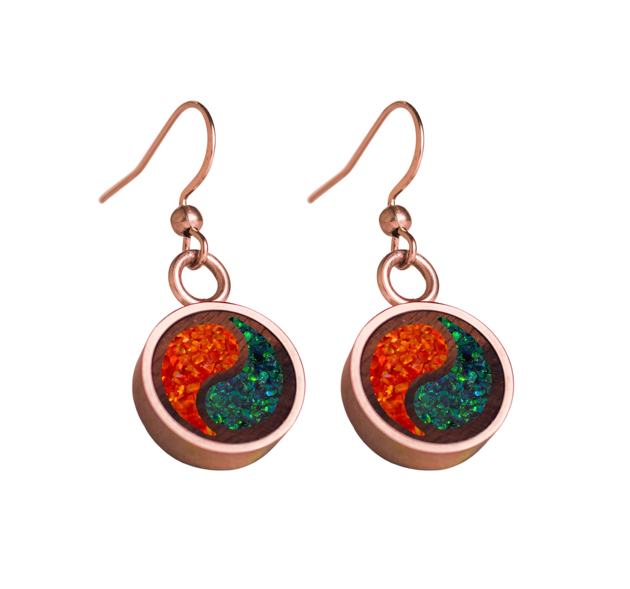 Yin Yang Earrings Rosewood