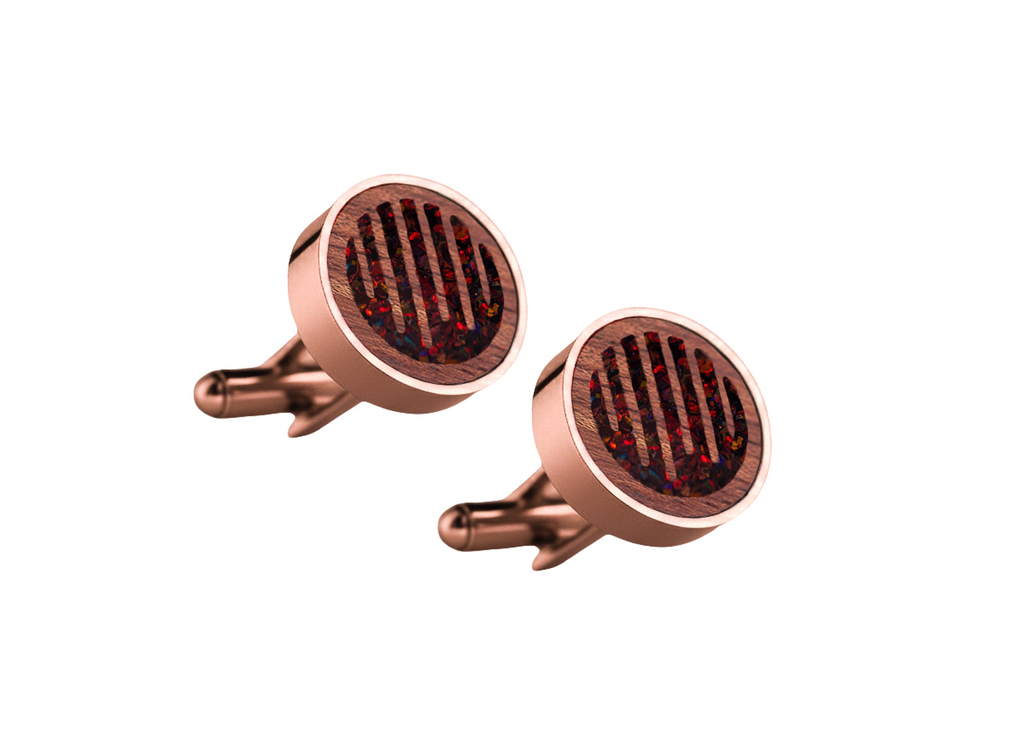 Raindrops Cufflinks Rosewood