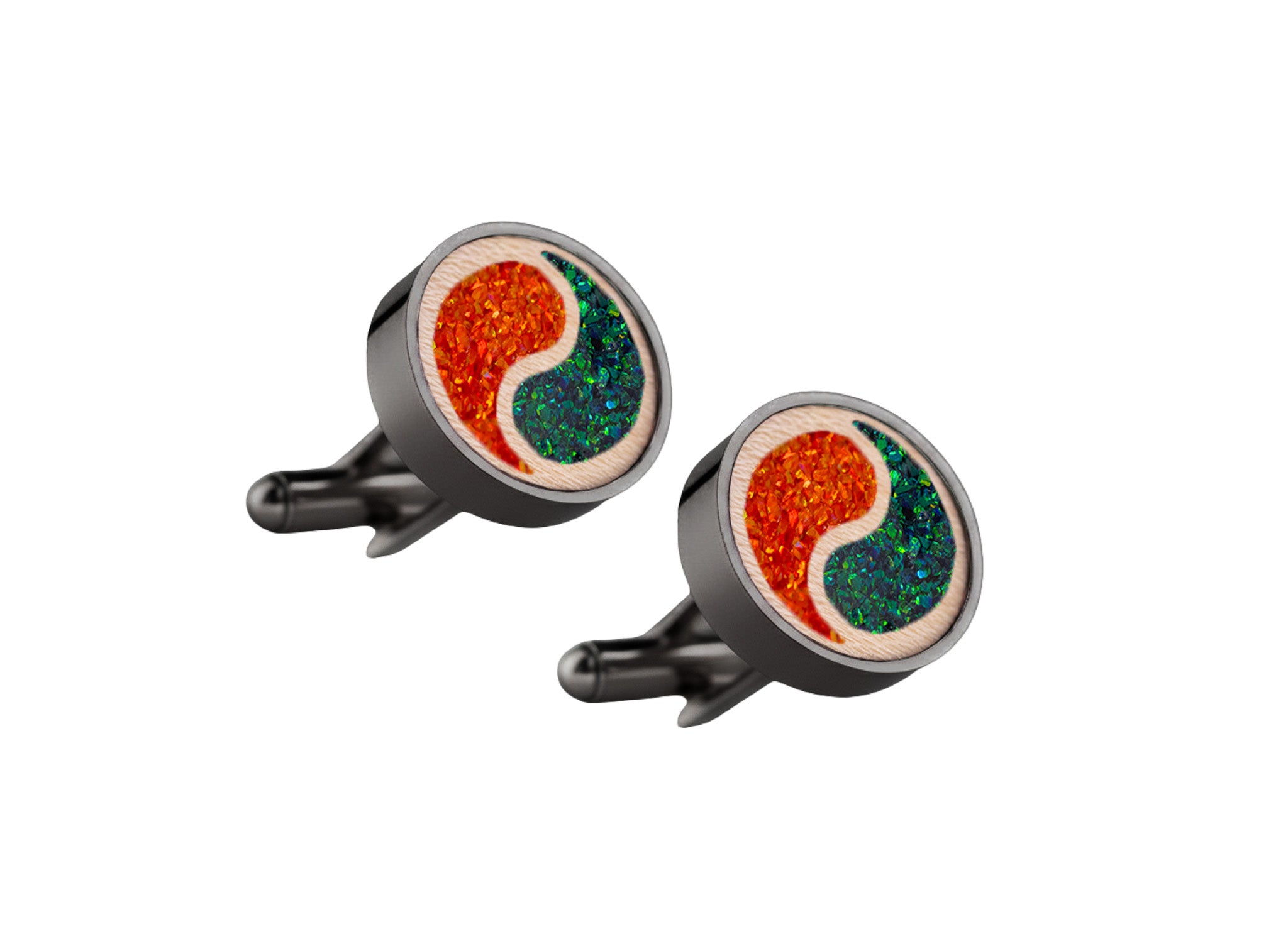 Yin Yang Cufflinks Maple