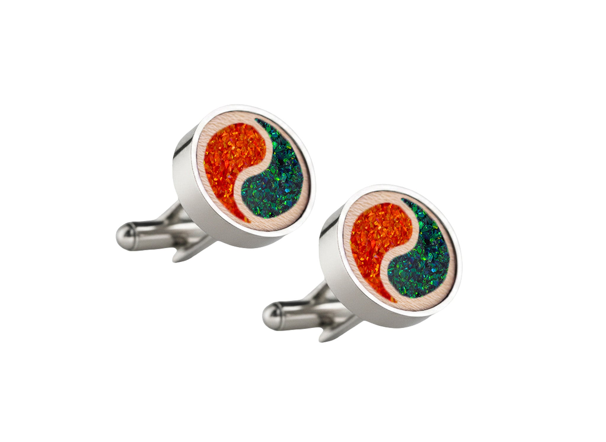 Yin Yang Cufflinks Maple