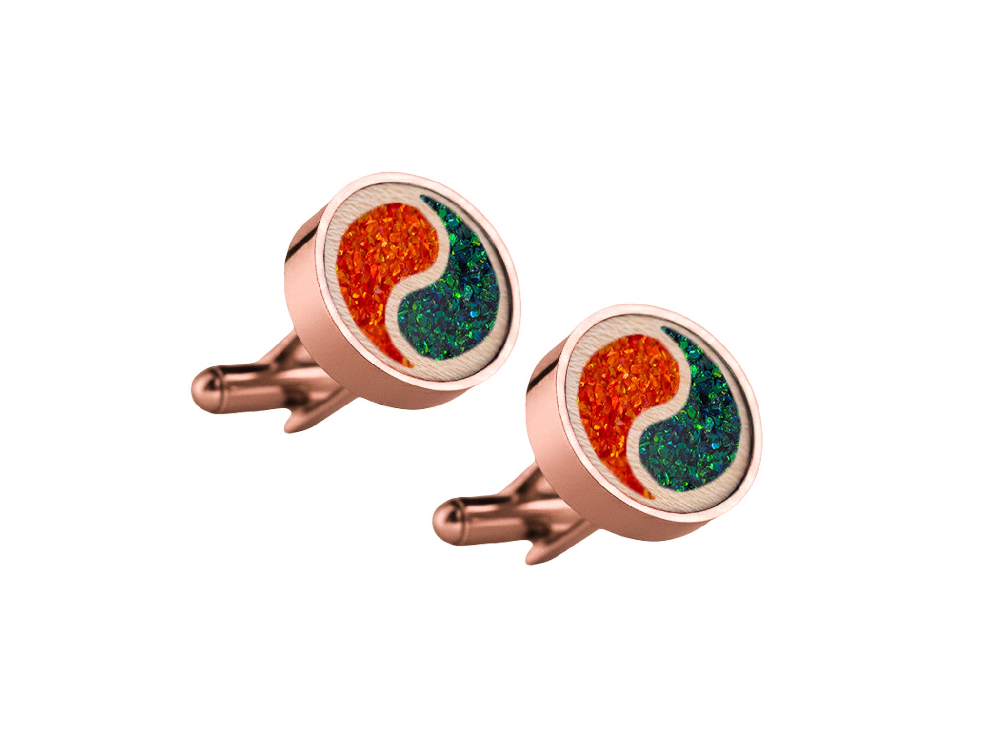 Yin Yang Cufflinks Maple
