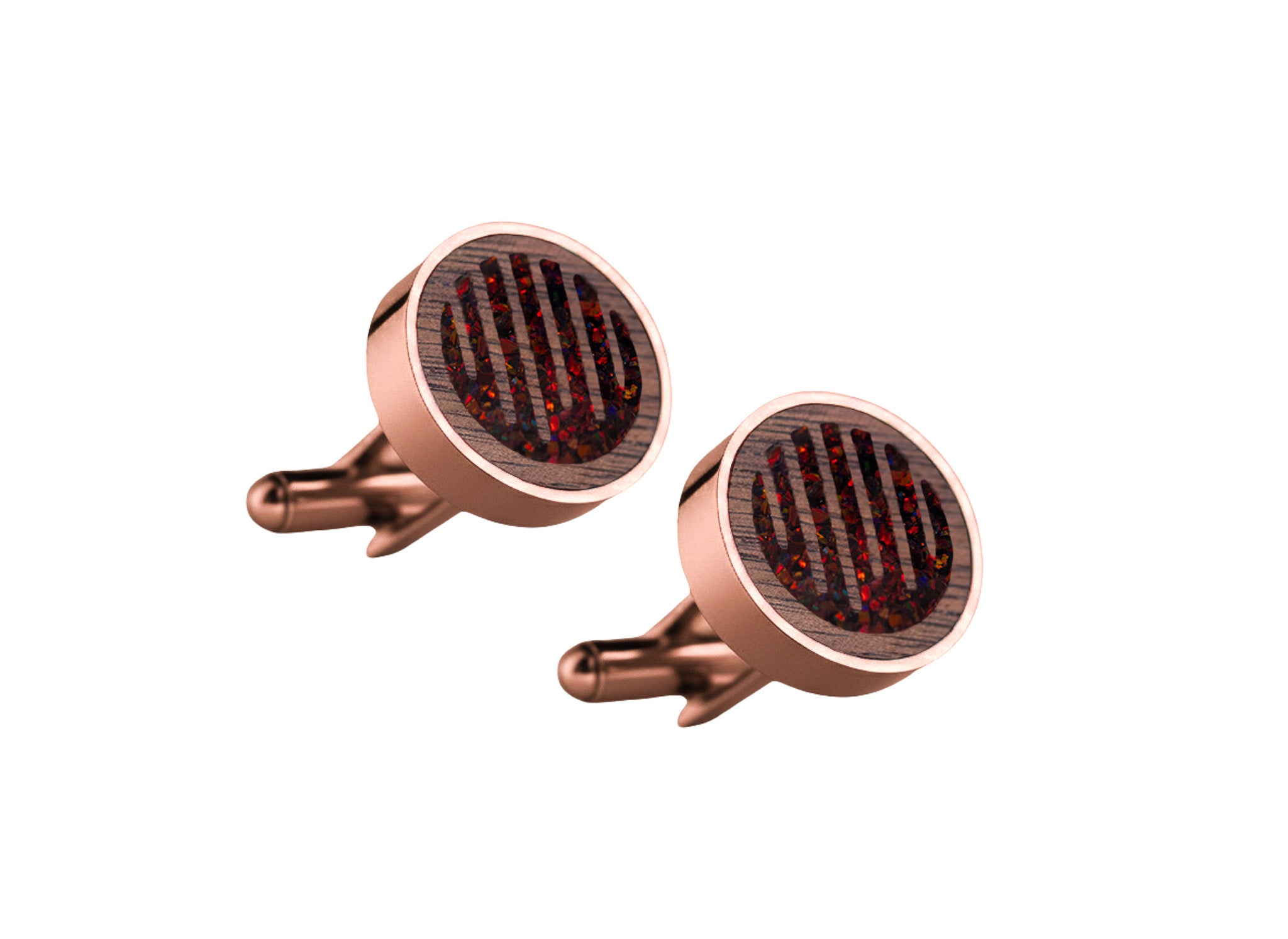 Raindrop Cufflinks Walnut