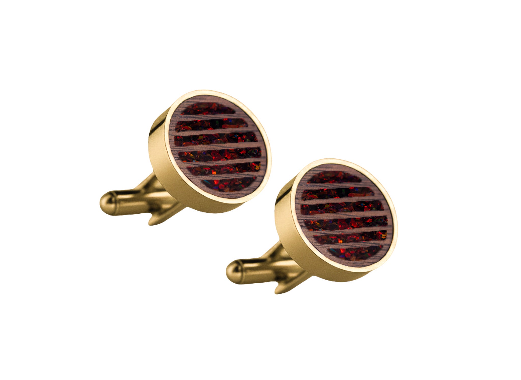 Lines Cufflinks Walnut