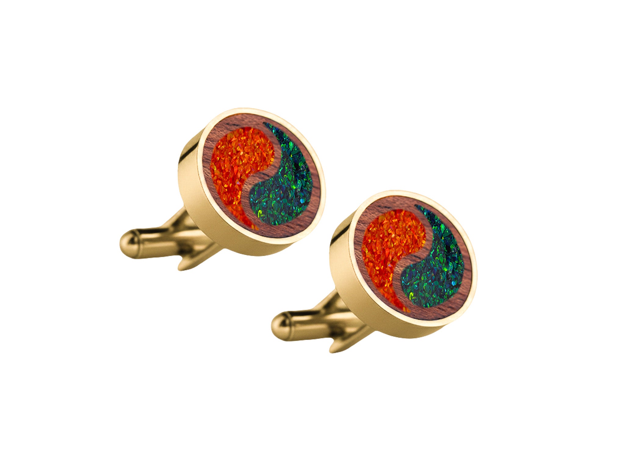 Yin Yang Cufflinks Bubinga