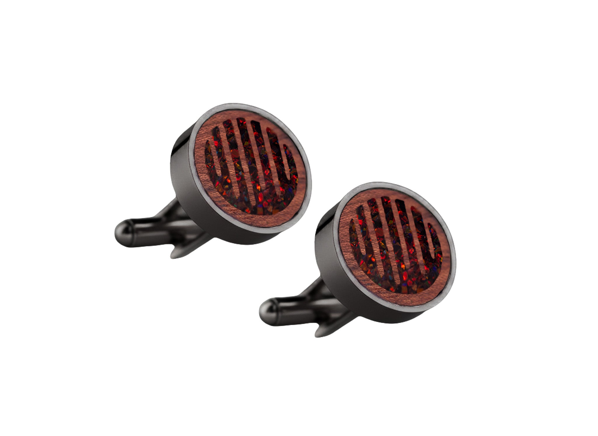 Raindrops Cufflinks Bubinga