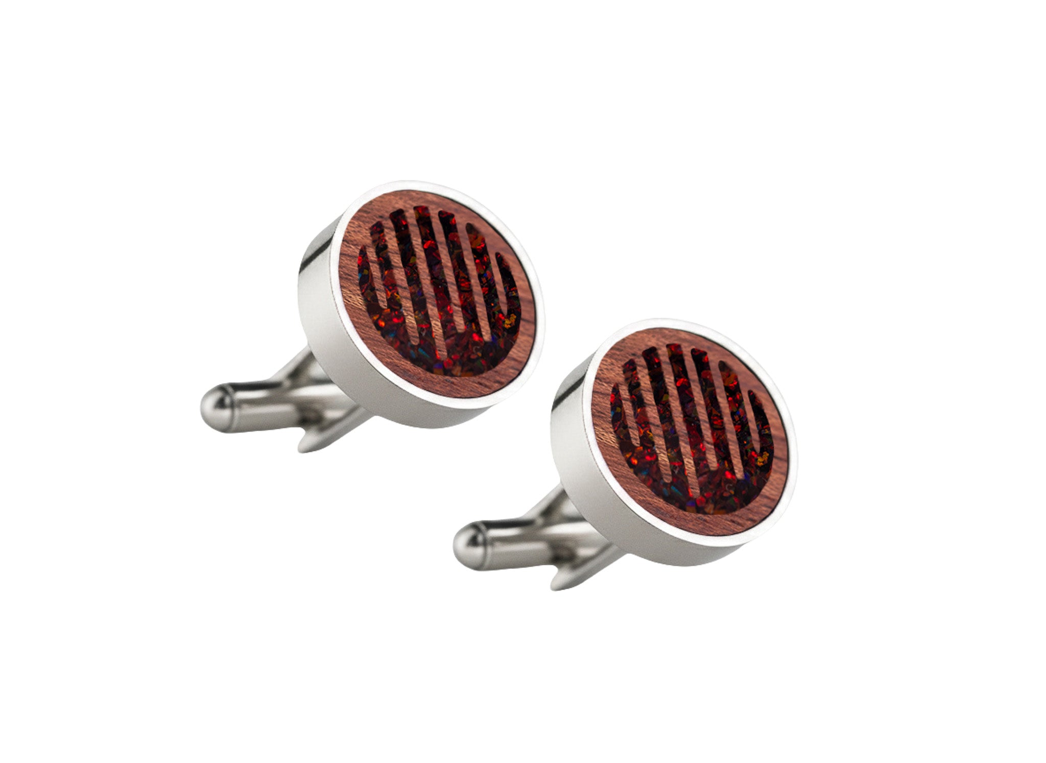 Raindrops Cufflinks Bubinga
