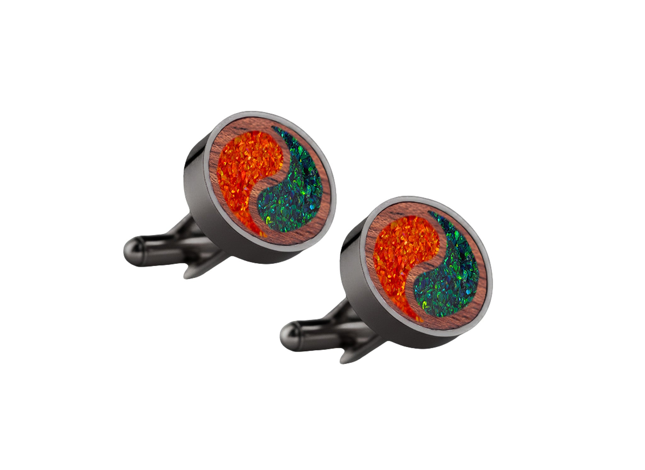 Yin Yang Cufflinks Bubinga