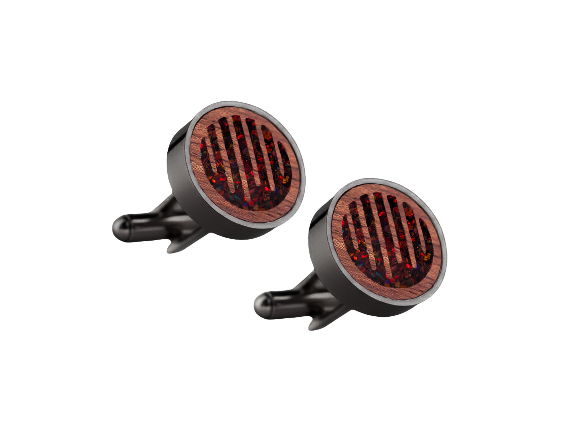 Raindrops Cufflinks Rosewood