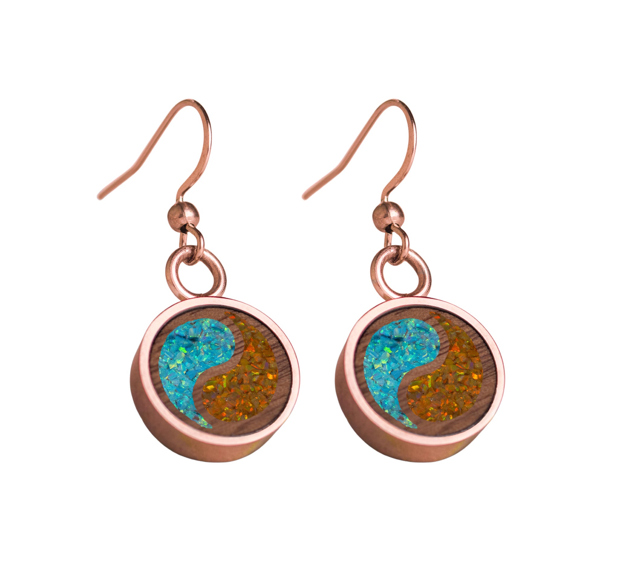 Yin Yang Earrings Walnut