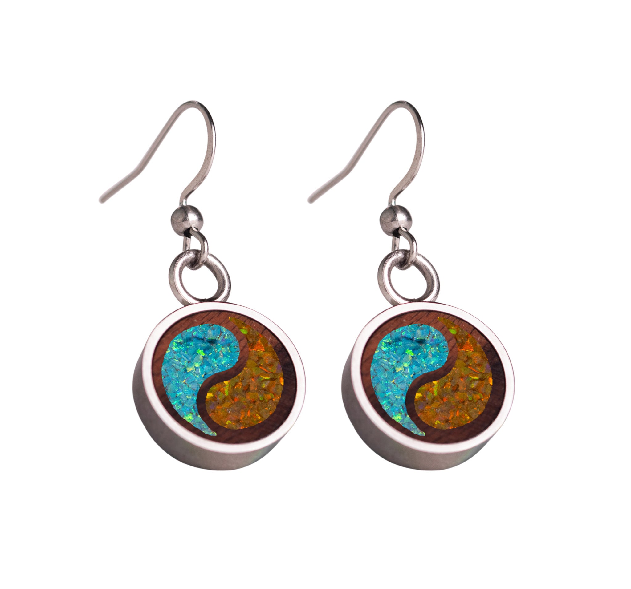 Yin Yang Earrings Rosewood