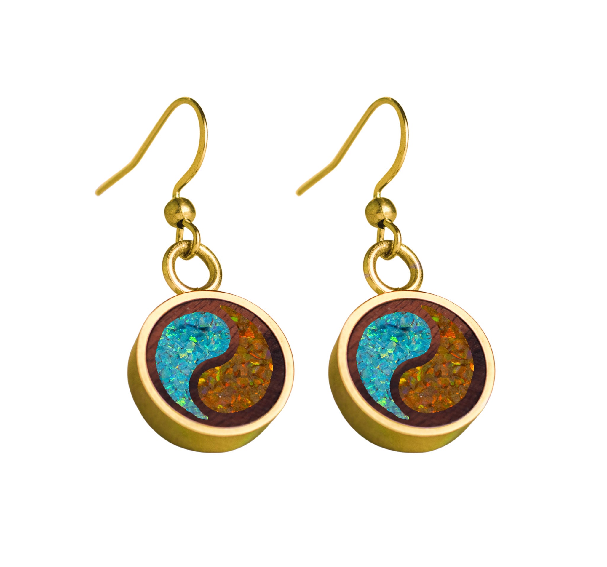 Yin Yang Earrings Rosewood