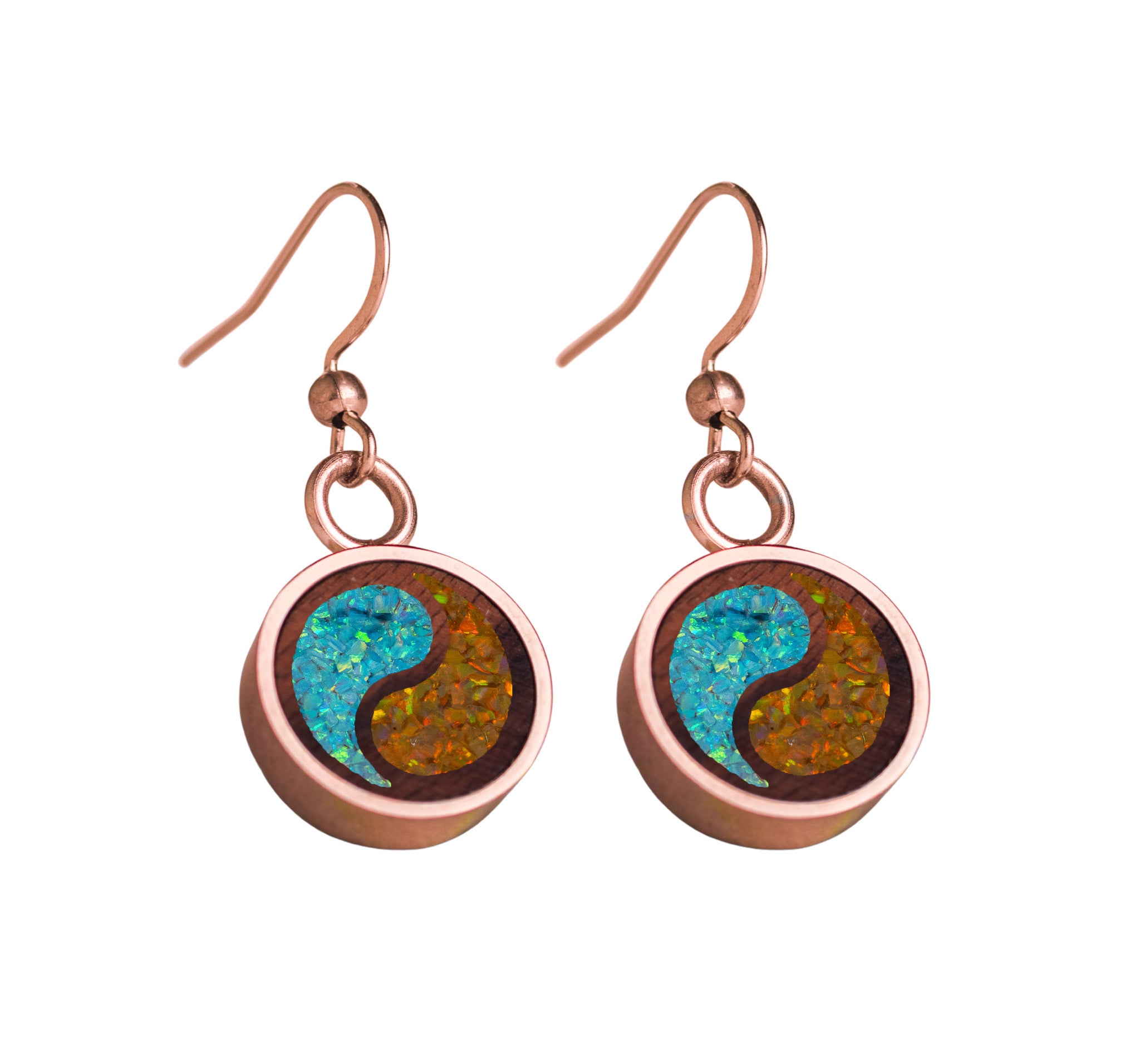 Yin Yang Earrings Rosewood